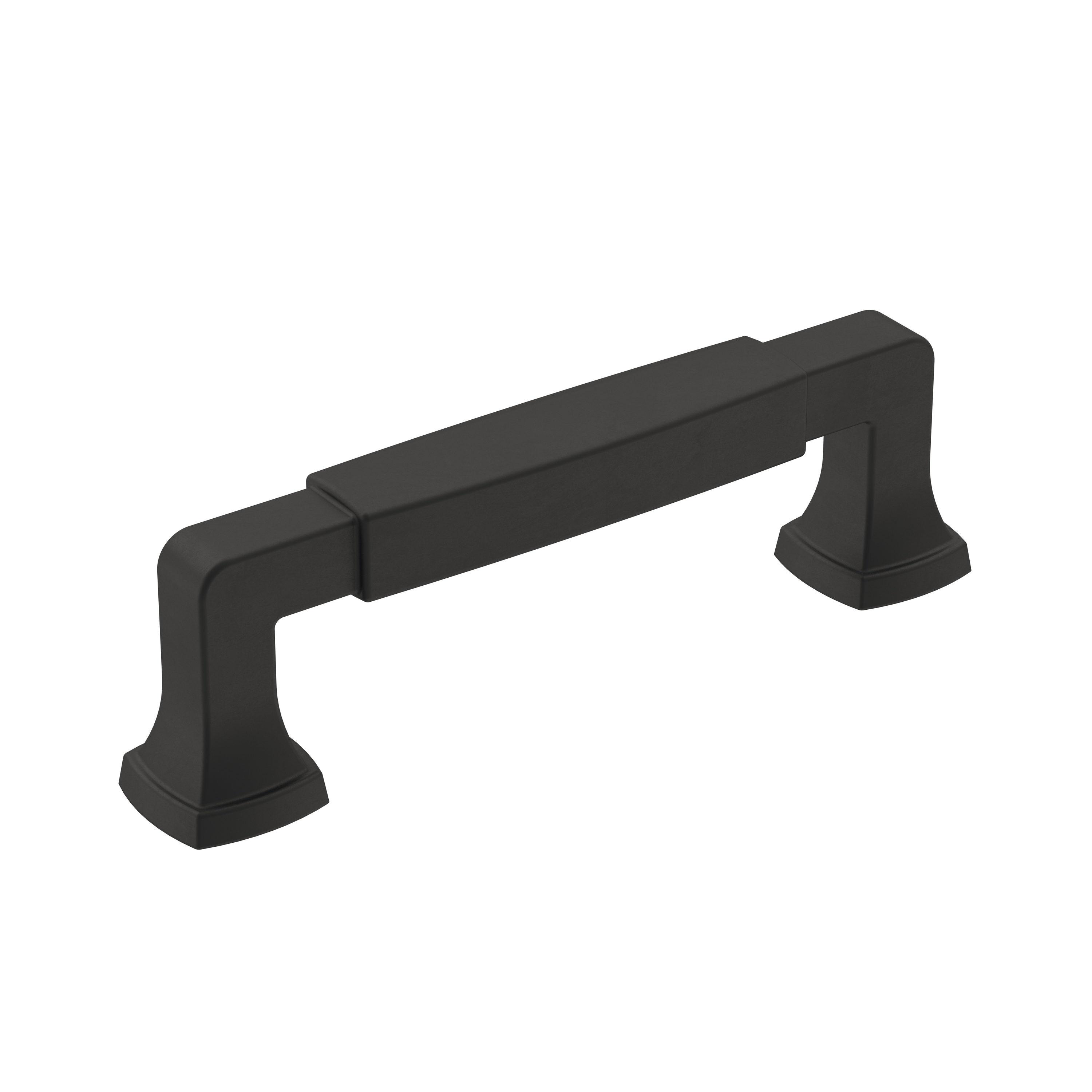 Amerock Stature 3-3/4 inch (96mm) Center-to-Center Matte Black Cabinet Pull