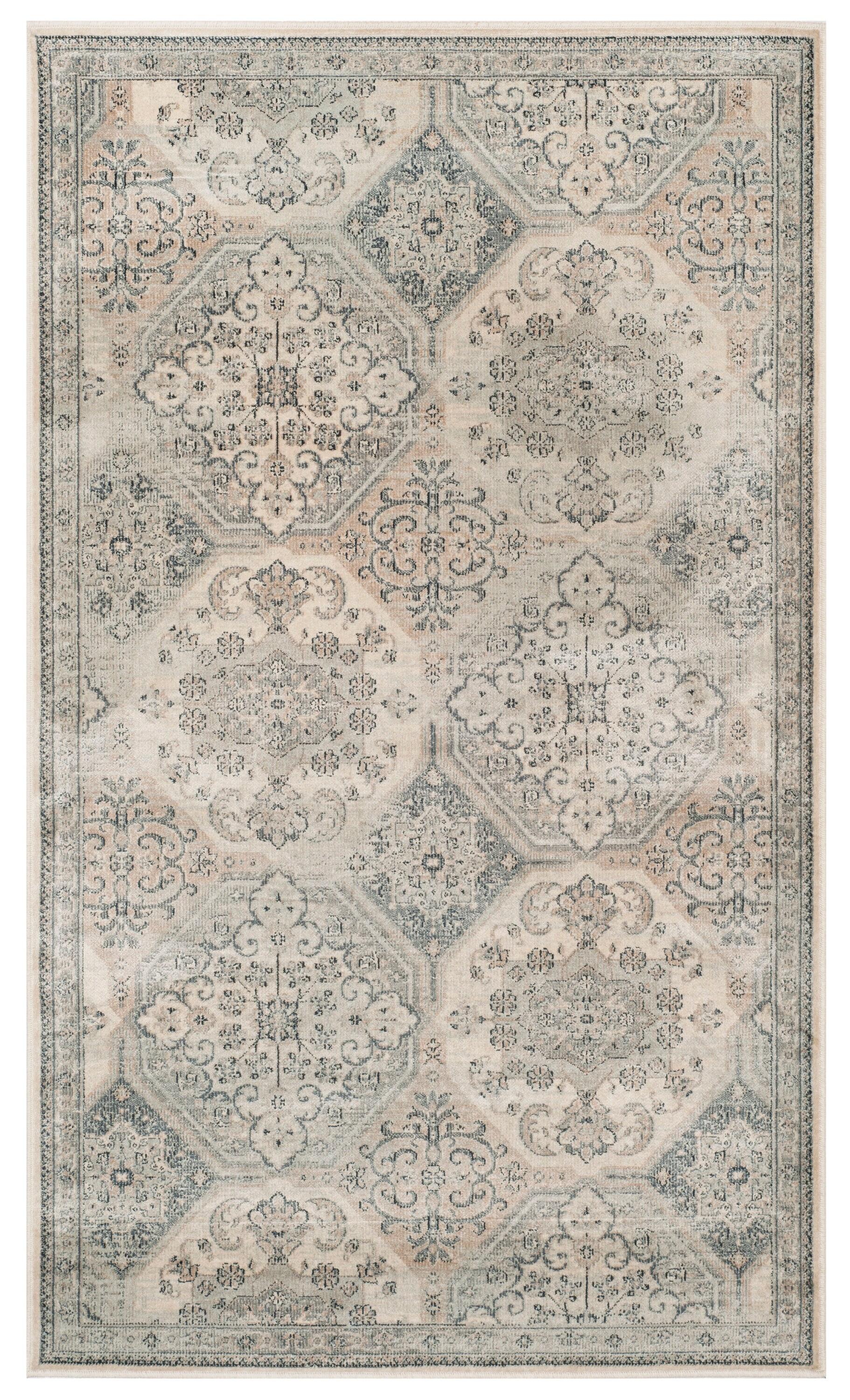 Vintage VTG128 Power Loomed Indoor Skid-Resistant Accent Rug - Cream/Blue - 3'3"x5'7" - Safavieh
