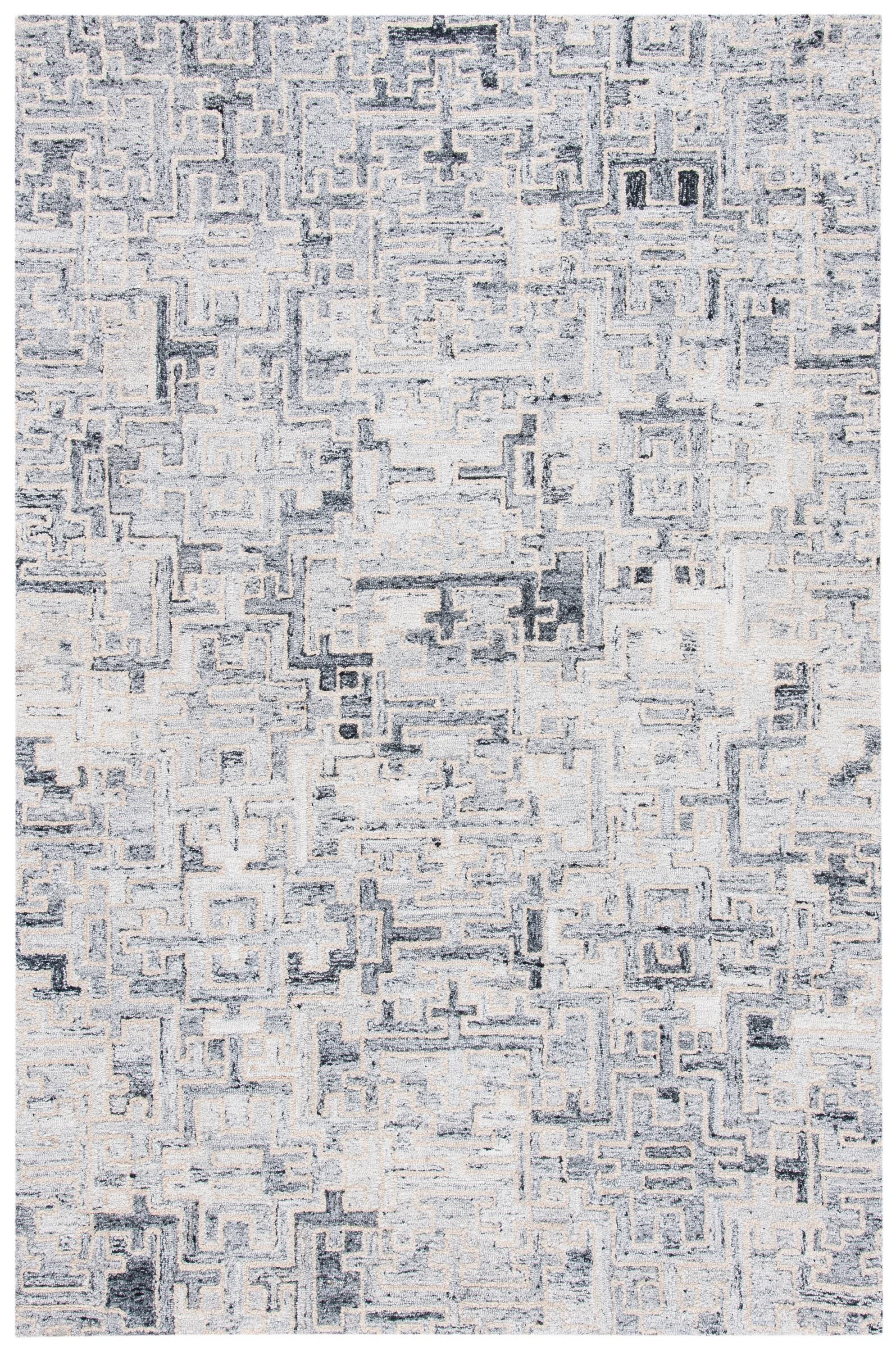 Abstract ABT142 Handmade Indoor Accent Rug - Ivory/Black - 2'x3' - Safavieh