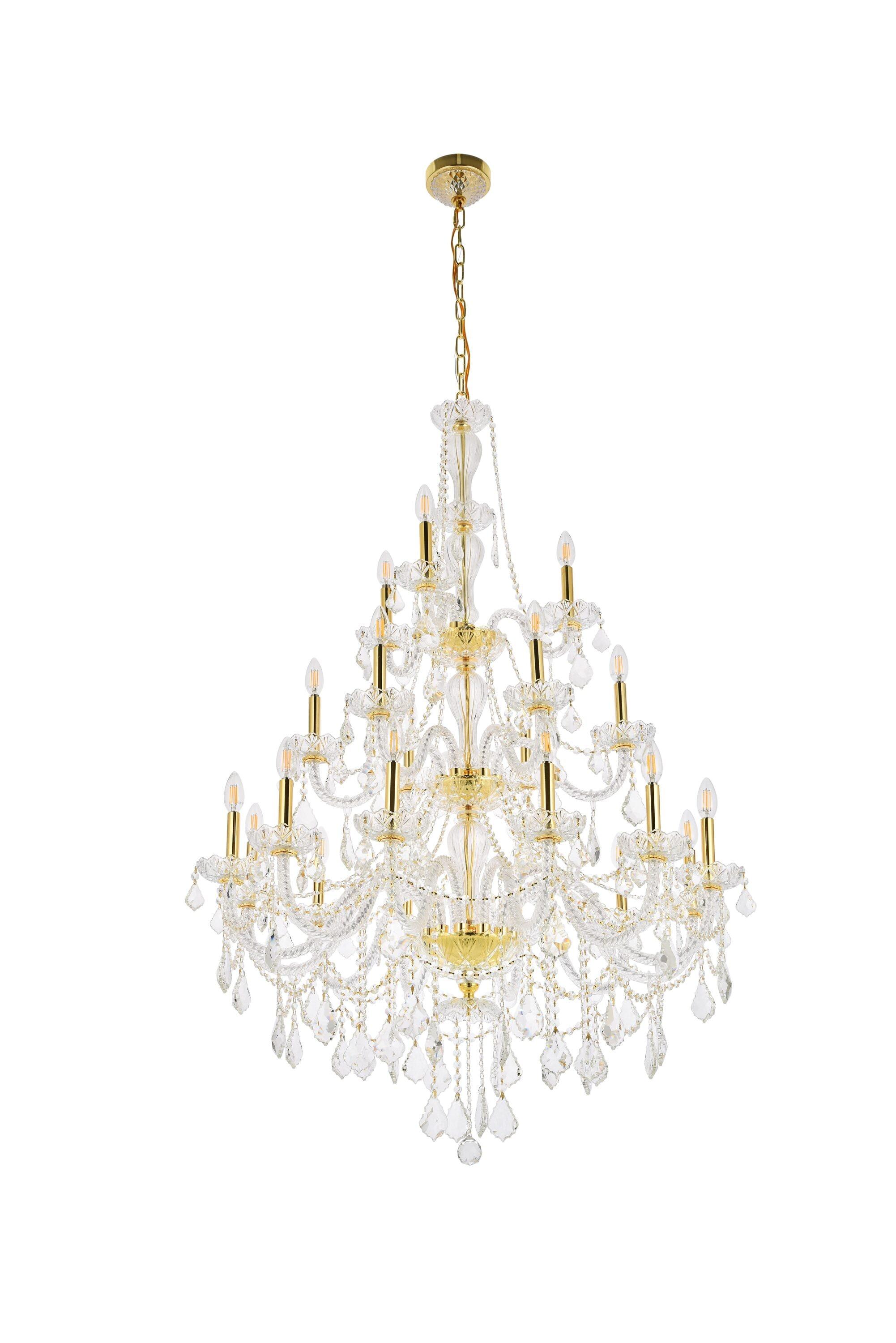 Elegant Lighting Giselle 38" 21 Light Royal Crystal Chandelier