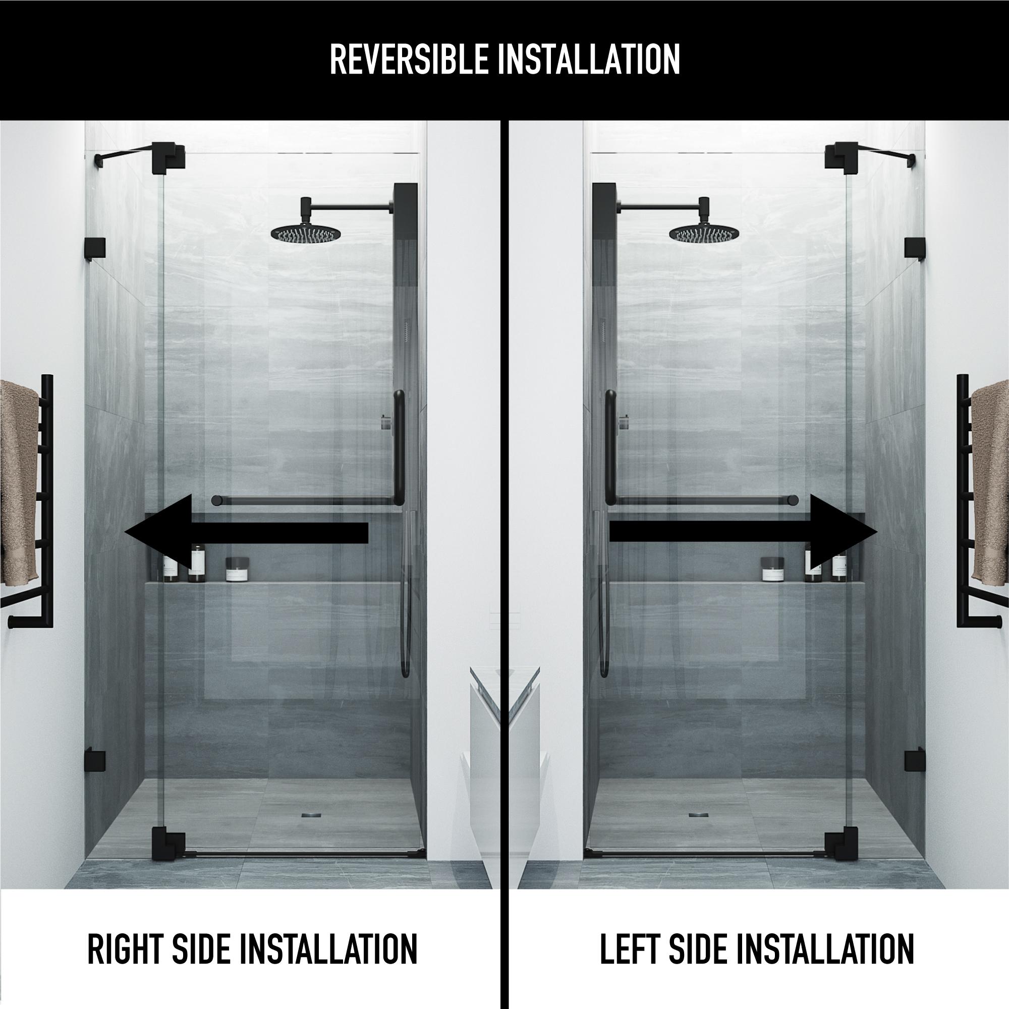 Pirouette 30-36" W x 72" H Pivot Frameless Shower Door with 3/8" Clear Glass