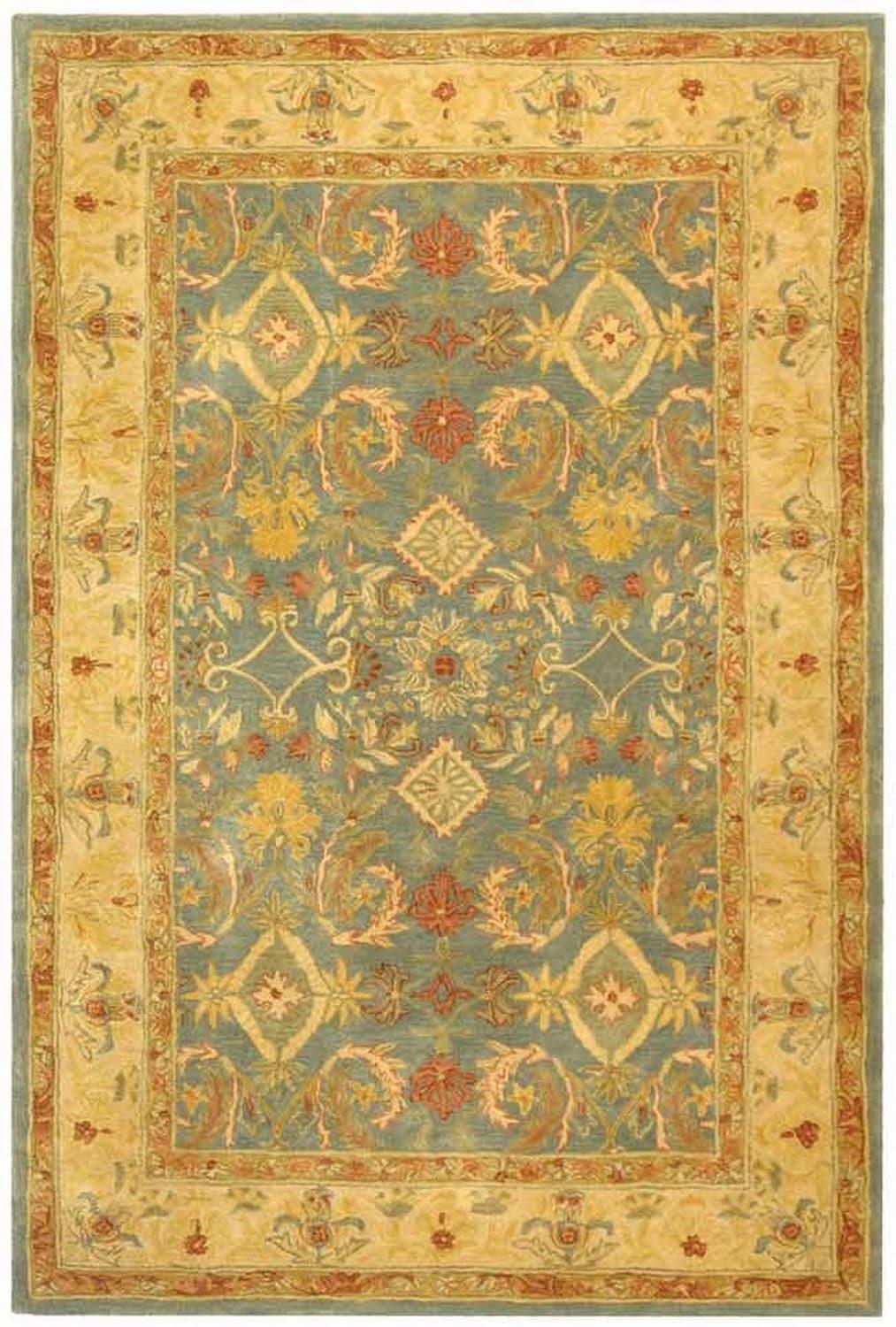 Anatolia AN544 Hand Tufted Indoor Area Rug - Light Blue/Ivory - 6'x9' - Safavieh