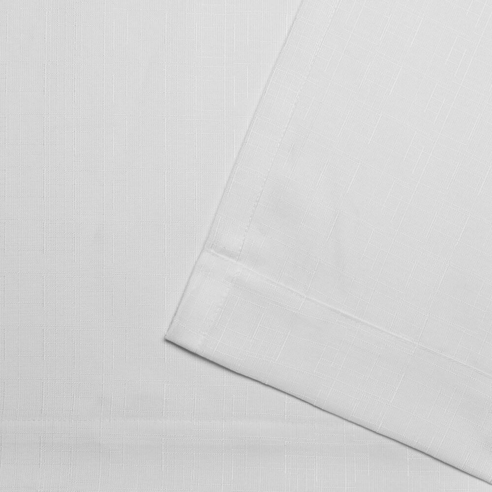 Set of 2 (84"x54") Loha Linen Pinch Pleat Window Curtain Panel White - Exclusive Home: Mid-Century Modern, Light Filtering