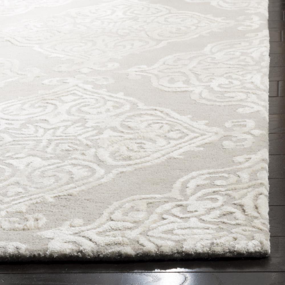 Glamour GLM568 Hand Tufted Indoor Area Rug - Silver/Ivory - 4'x6' - Safavieh