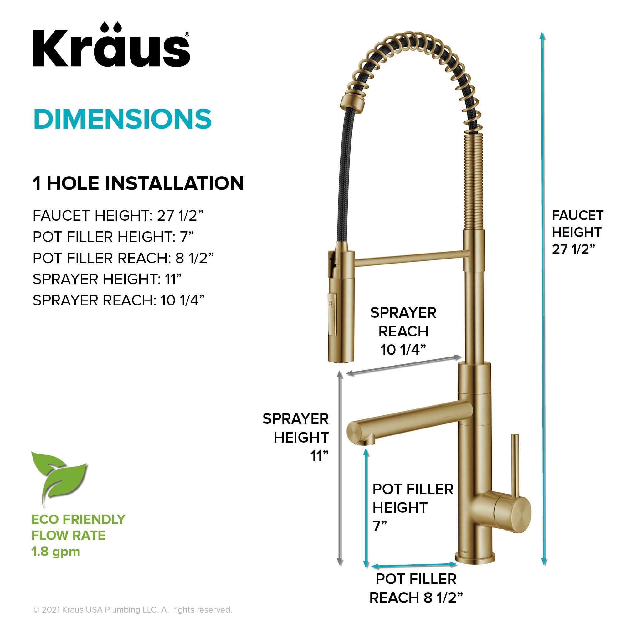 Artec Pro Commercial Style Pull-Down Single Handle Kitchen Faucet with Pot Filler