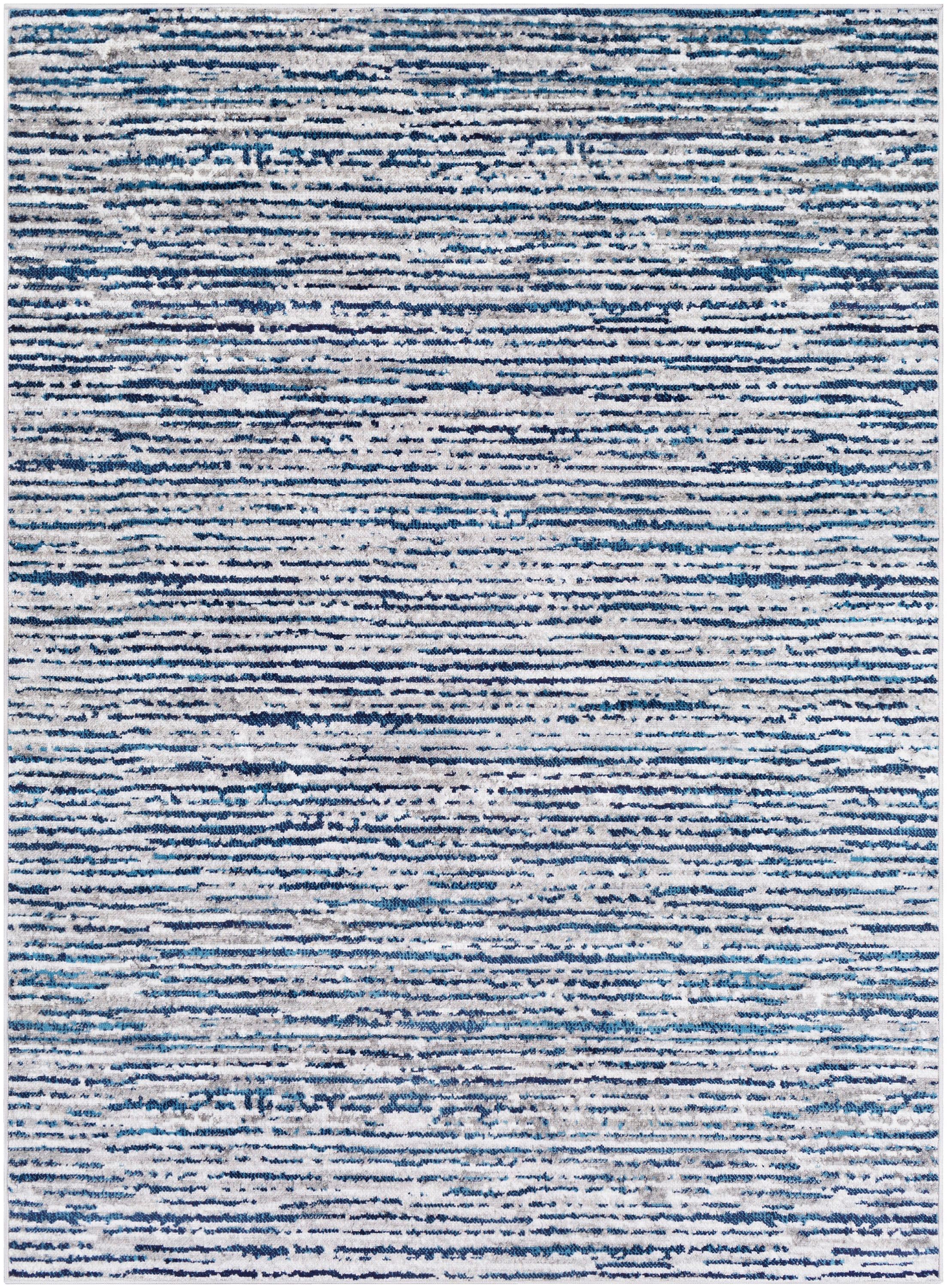 Mid-Century Modern Monte Carlo 4' x 6' Blue Synthetic Rug