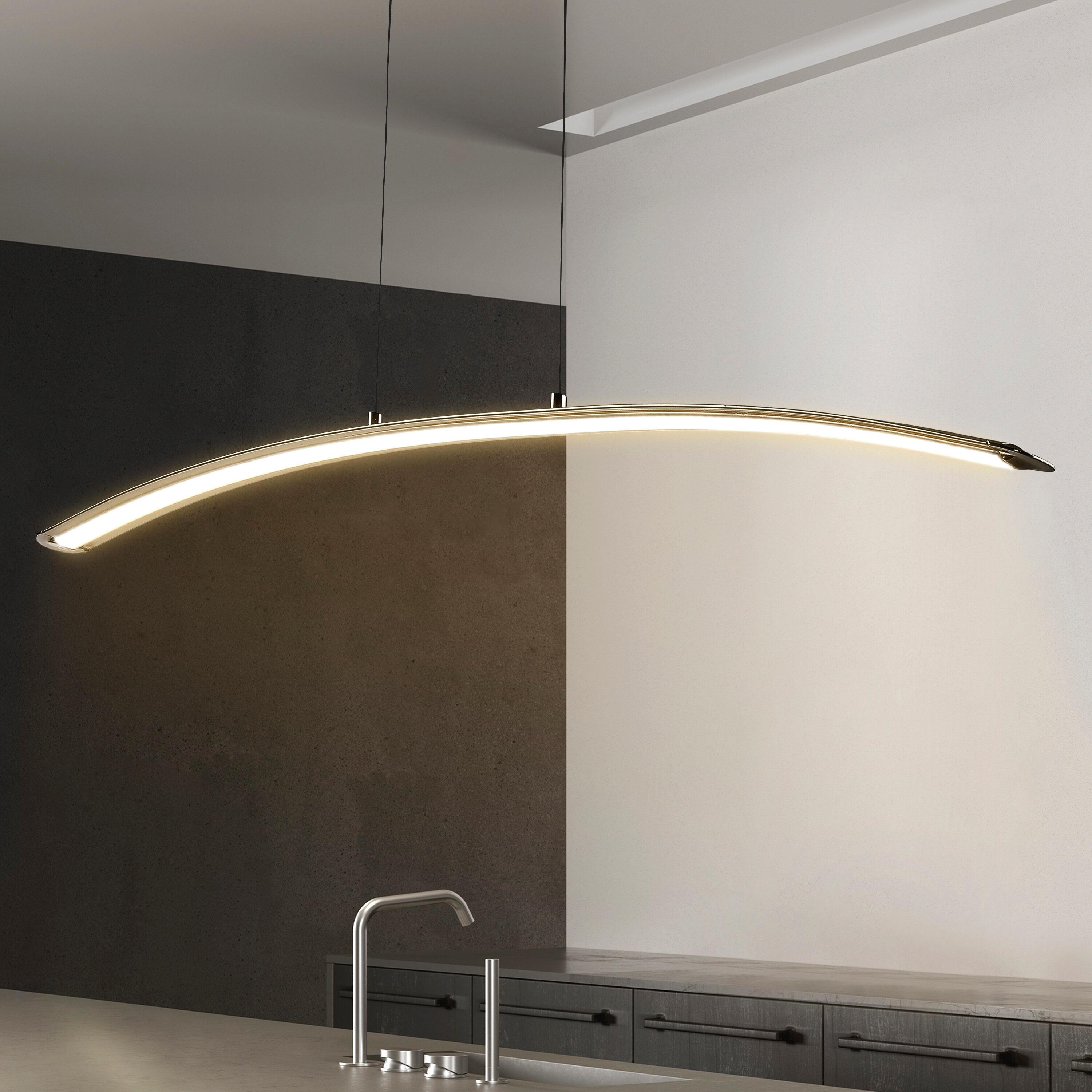 JONATHAN Y JYL7012A Roxanna 41.5" Dimmable Adjustable Integrated LED Metal Linear Pendant Minimalistic Modern Contemporary Dining Room Living Room Kitchen Foyer Bedroom Hallway, Chrome