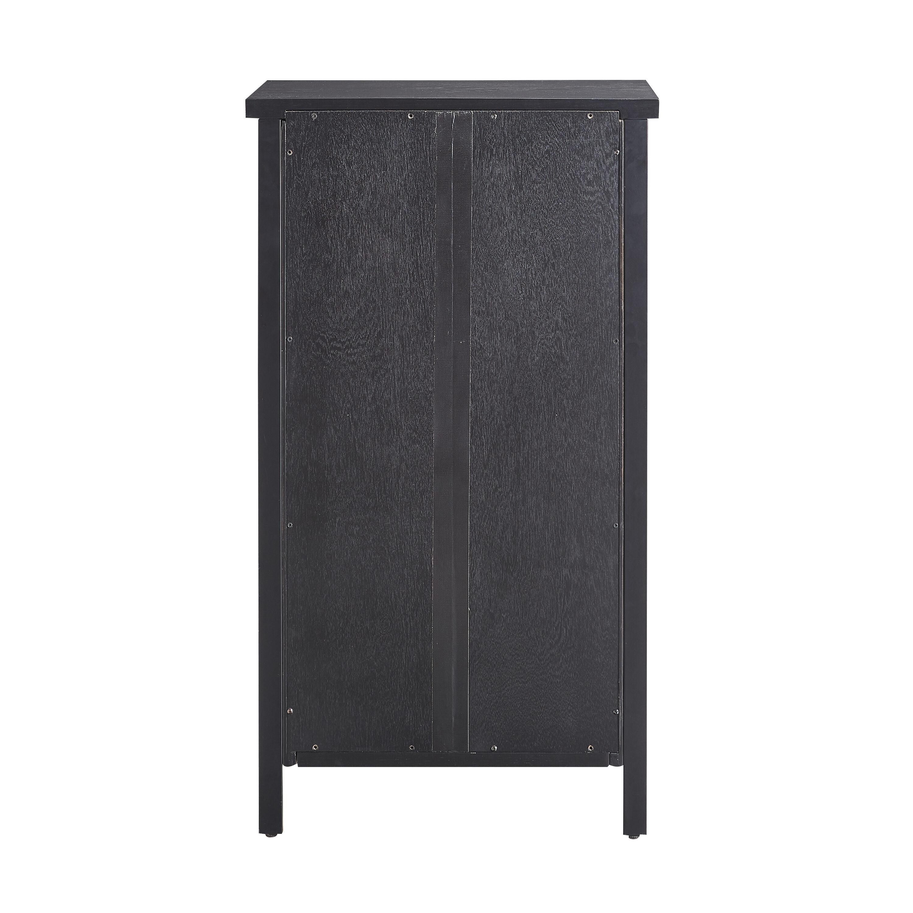 Leick Home Leah Mini Bar Cabinet for Stemware and Bottle Storage, Black