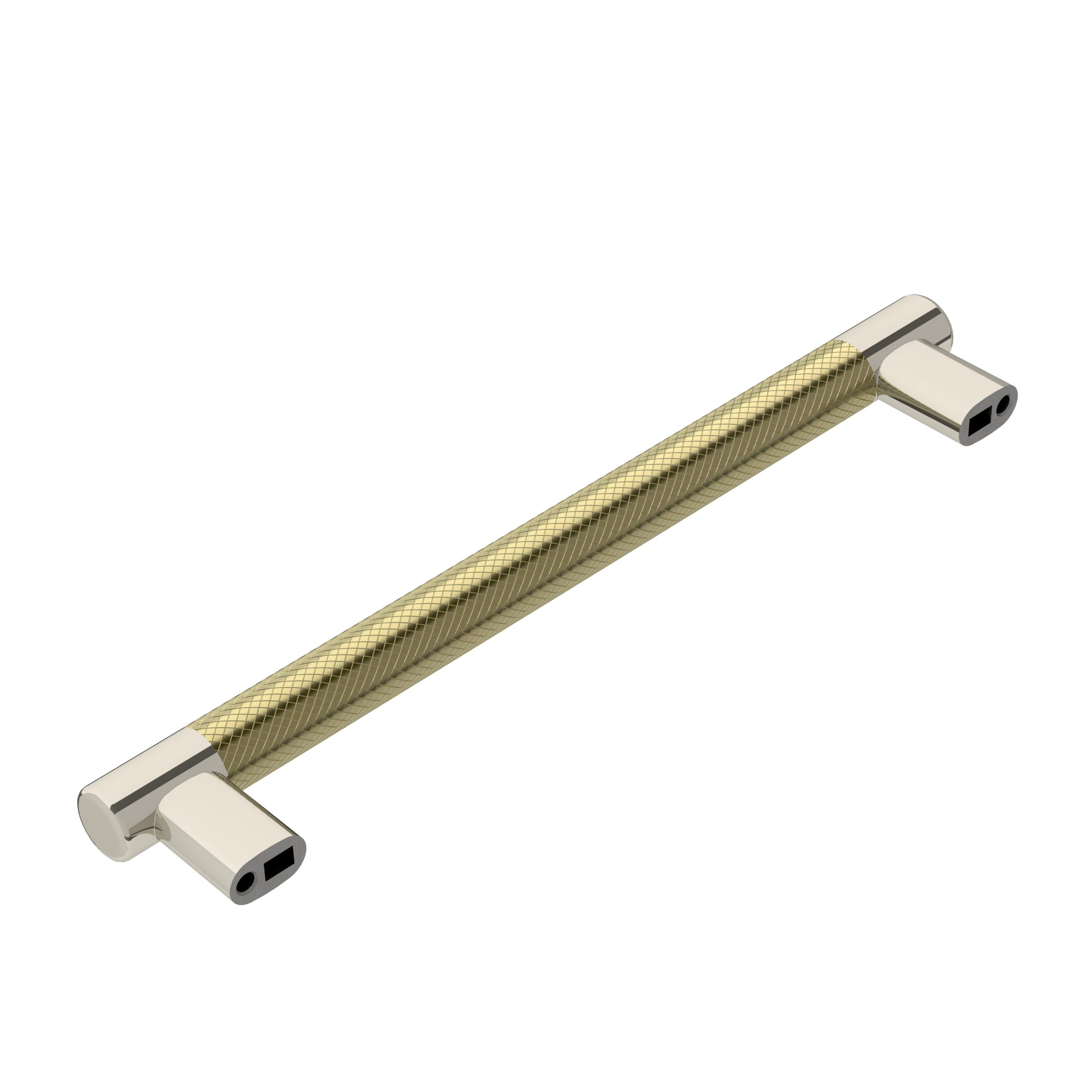 Amerock Esquire 8 inch (203mm) Center-to-Center Polished Nickel/Golden Champagne Cabinet Pull