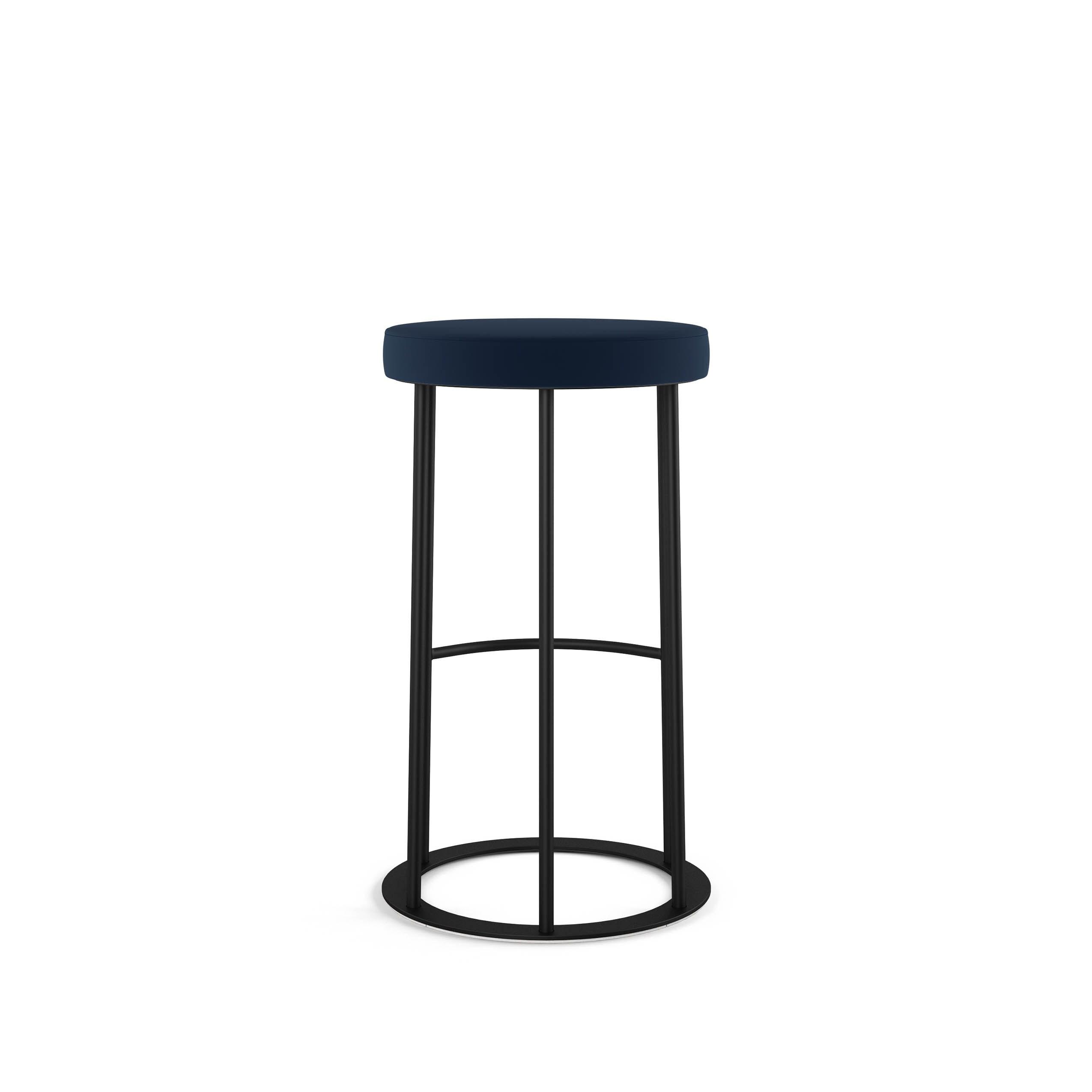 Amisco Iris 26 In. Counter Stool - Blue Polyurethane / Black Metal