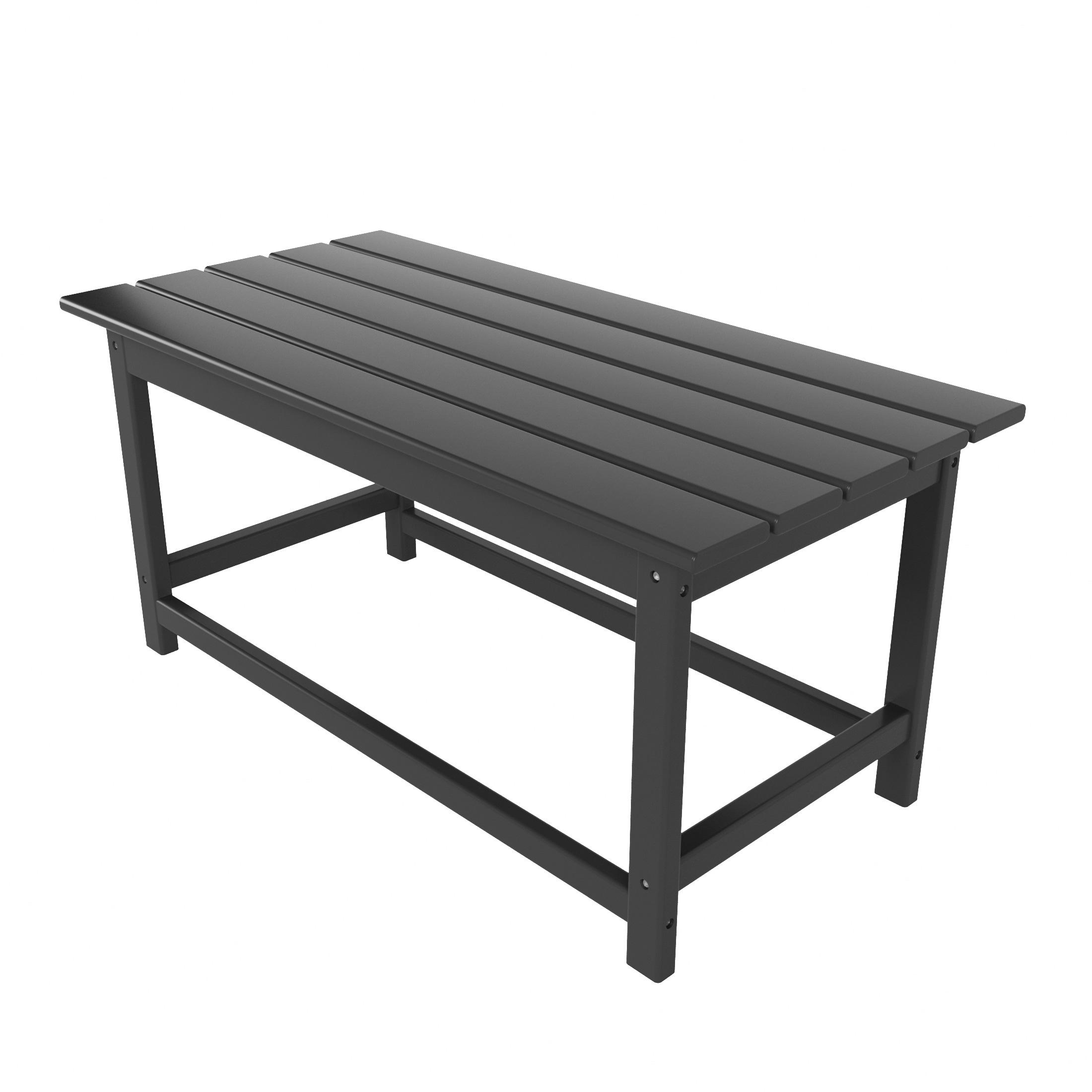 Westin Outdoor 35" Inch Adirondack Coffee Table for Patio Backyard UV Weather Resistant HDPE Plastic, Gray