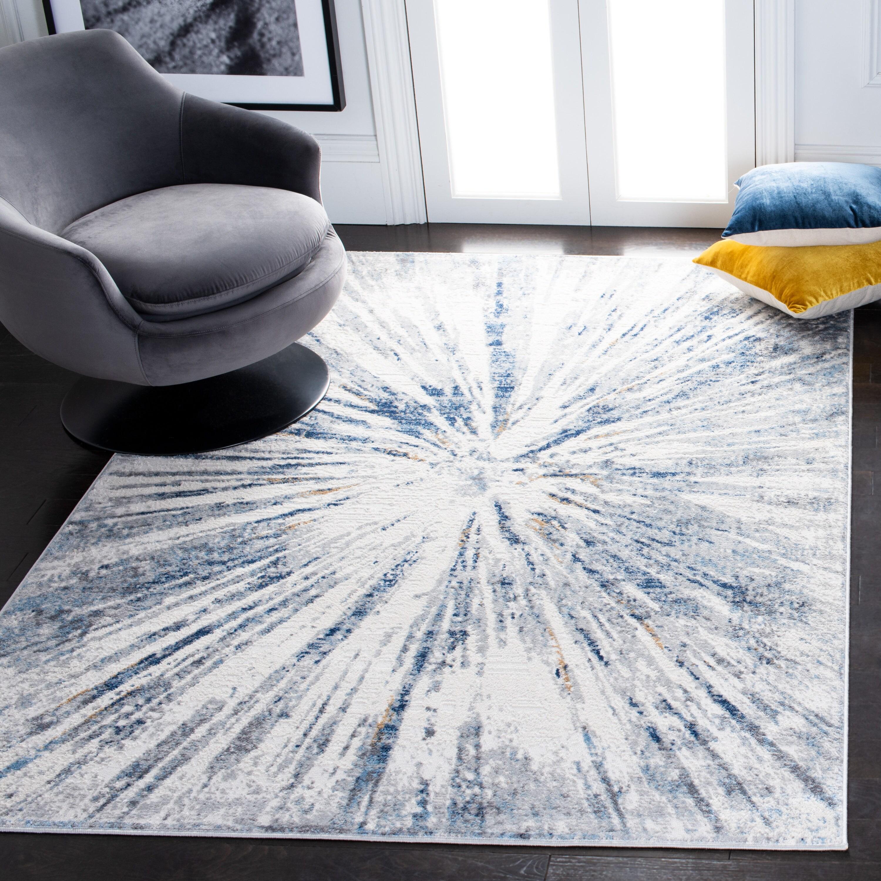 Amelia ALA449 Power Loomed Indoor Area Rug - Grey/Blue - 4'5"x6'5" - Safavieh