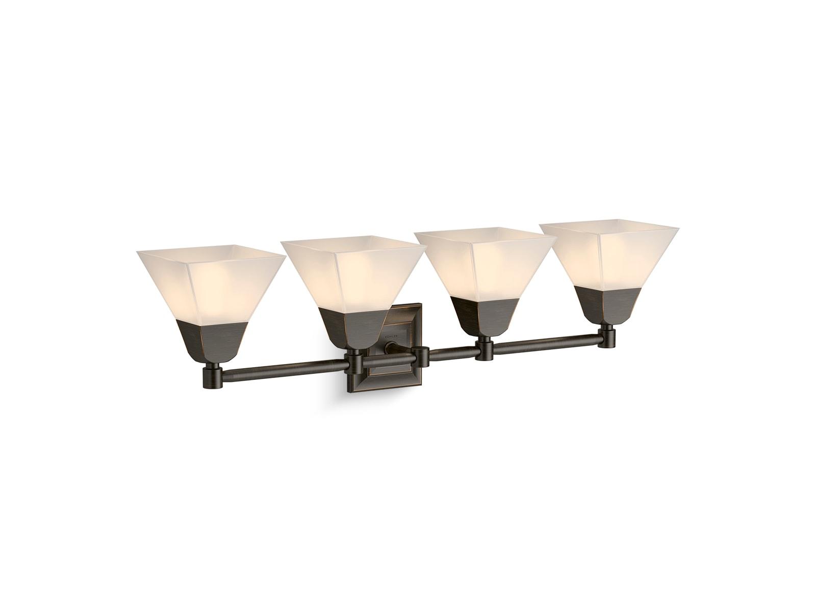Bronze Direct Wired Electric Sconce with Frosted Glass Shades