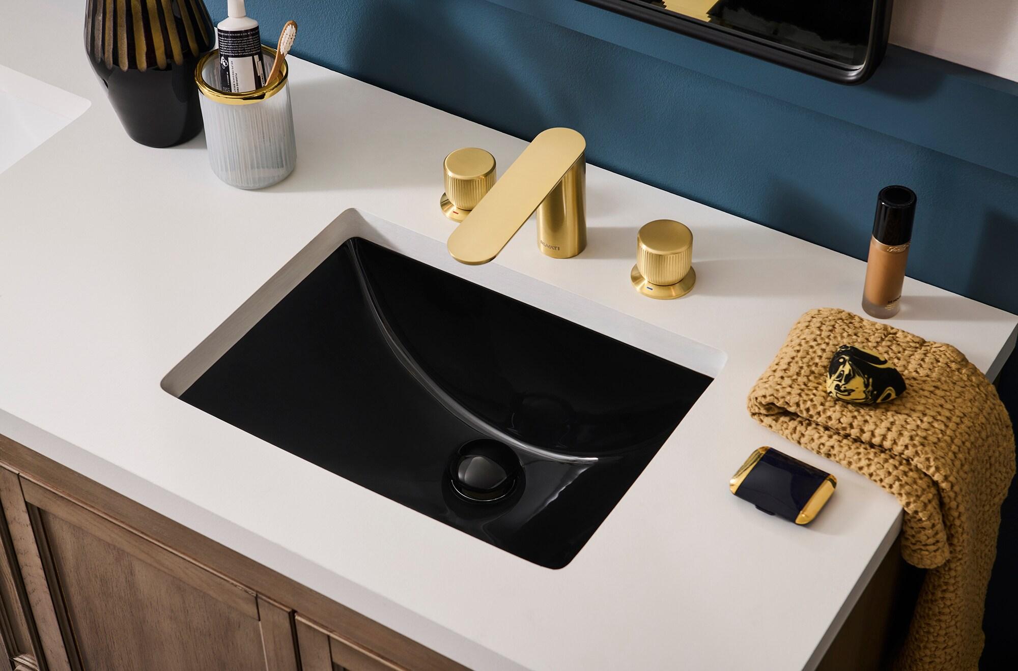 Ruvati 17 x 12 inch Undermount Bathroom Rectangular Porcelain Ceramic Sink with Overflow