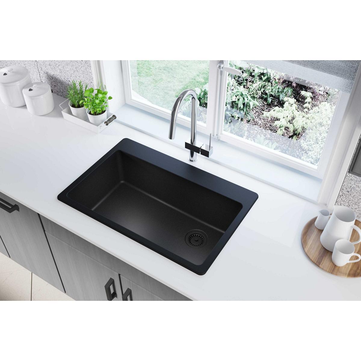 Quartz Classic 33" x 22" x 9-1/2" Drop-In Kitchen Sink