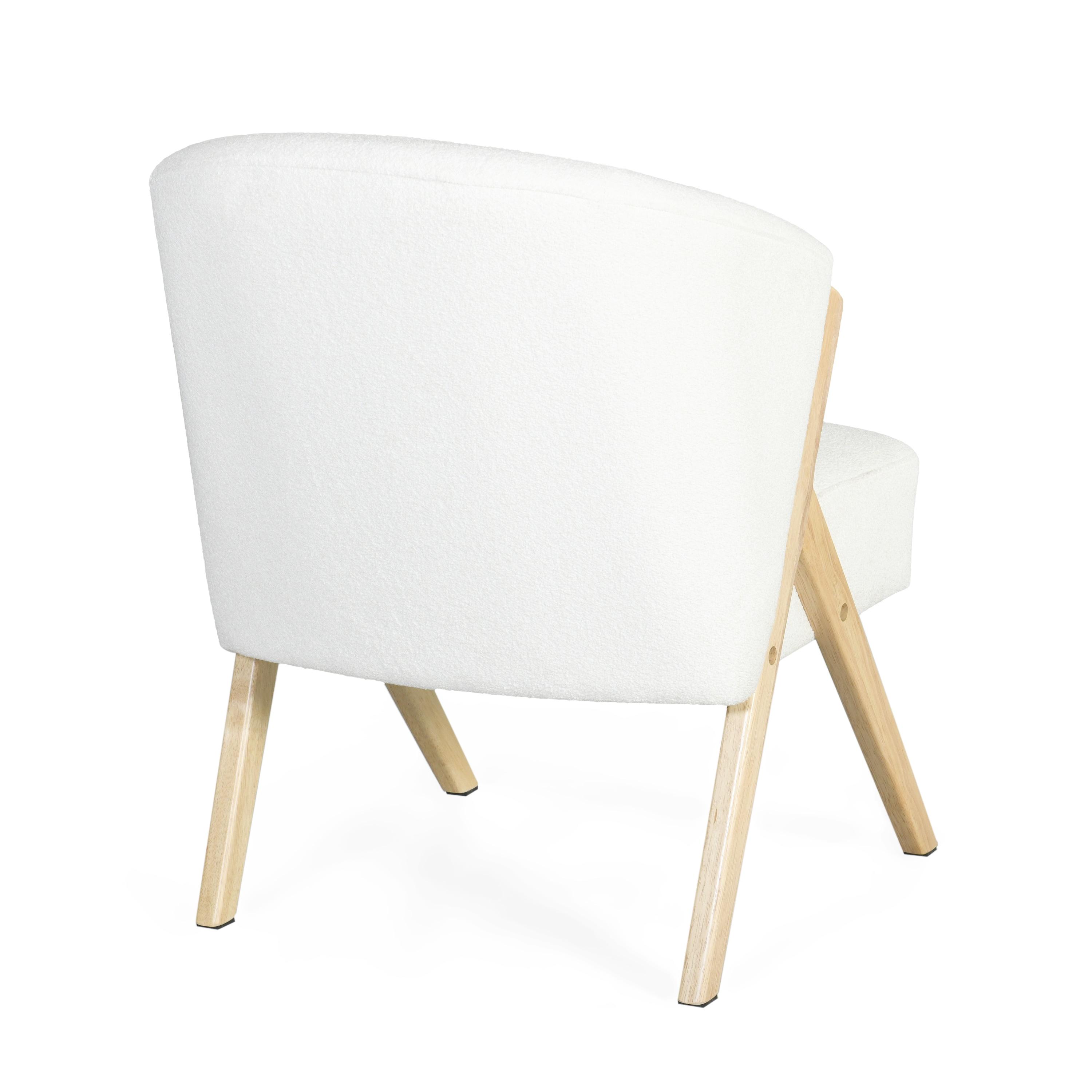 GDF Studio Innovative Modern Accent Chair with Curved Backrest, White
