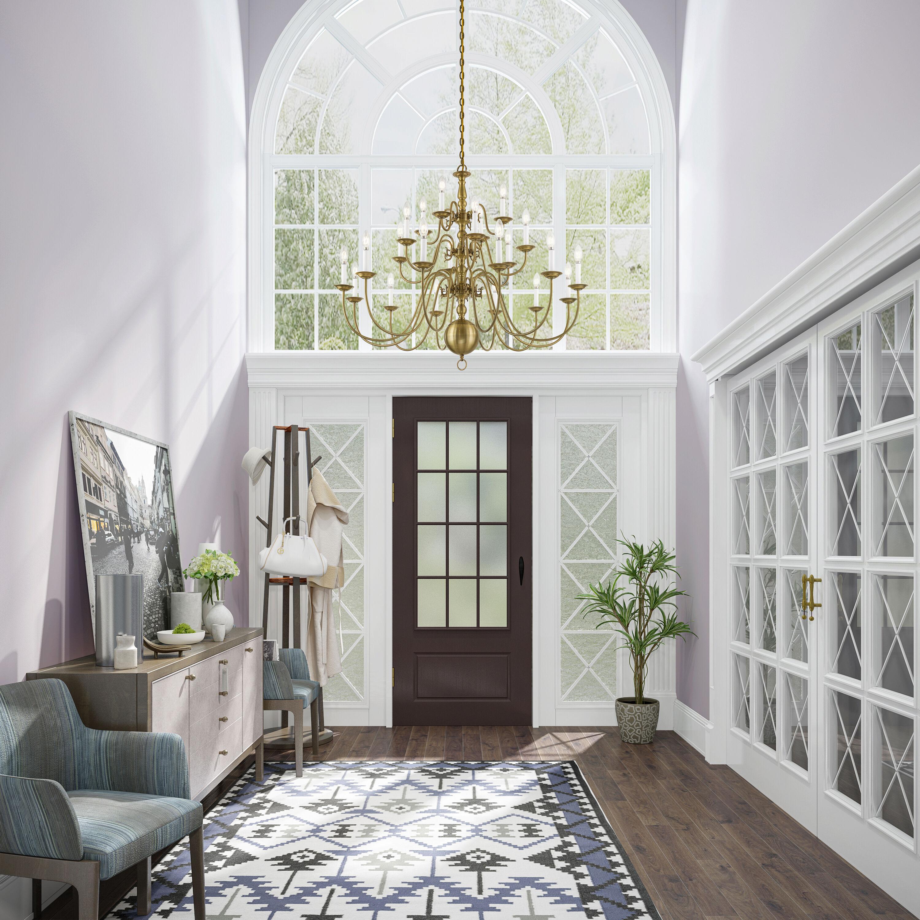 Livex Lighting Williamsburgh 22 - Light Chandelier in  Antique Brass