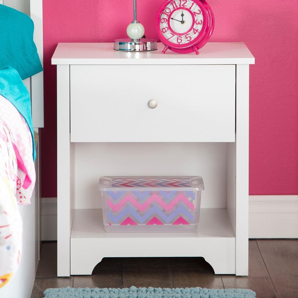 South Shore Vito 1-Drawer Nightstand - End Table with Storage White