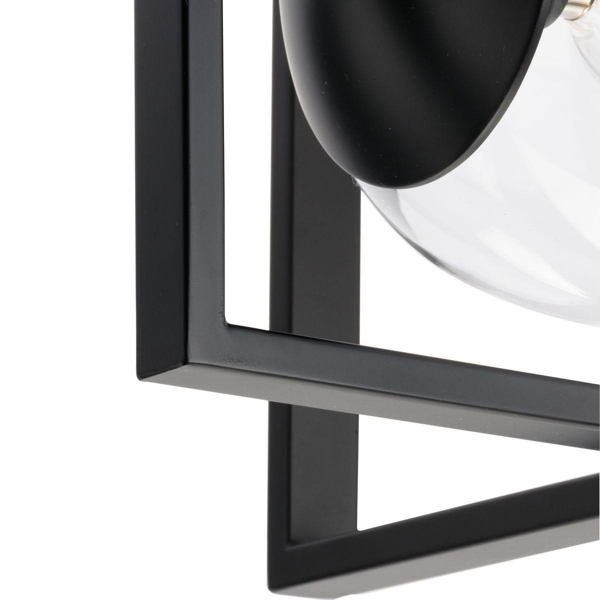 Progress Lighting Atwell 1-Light Matte Black Semi-Flush Mount with Clear Globe Shade
