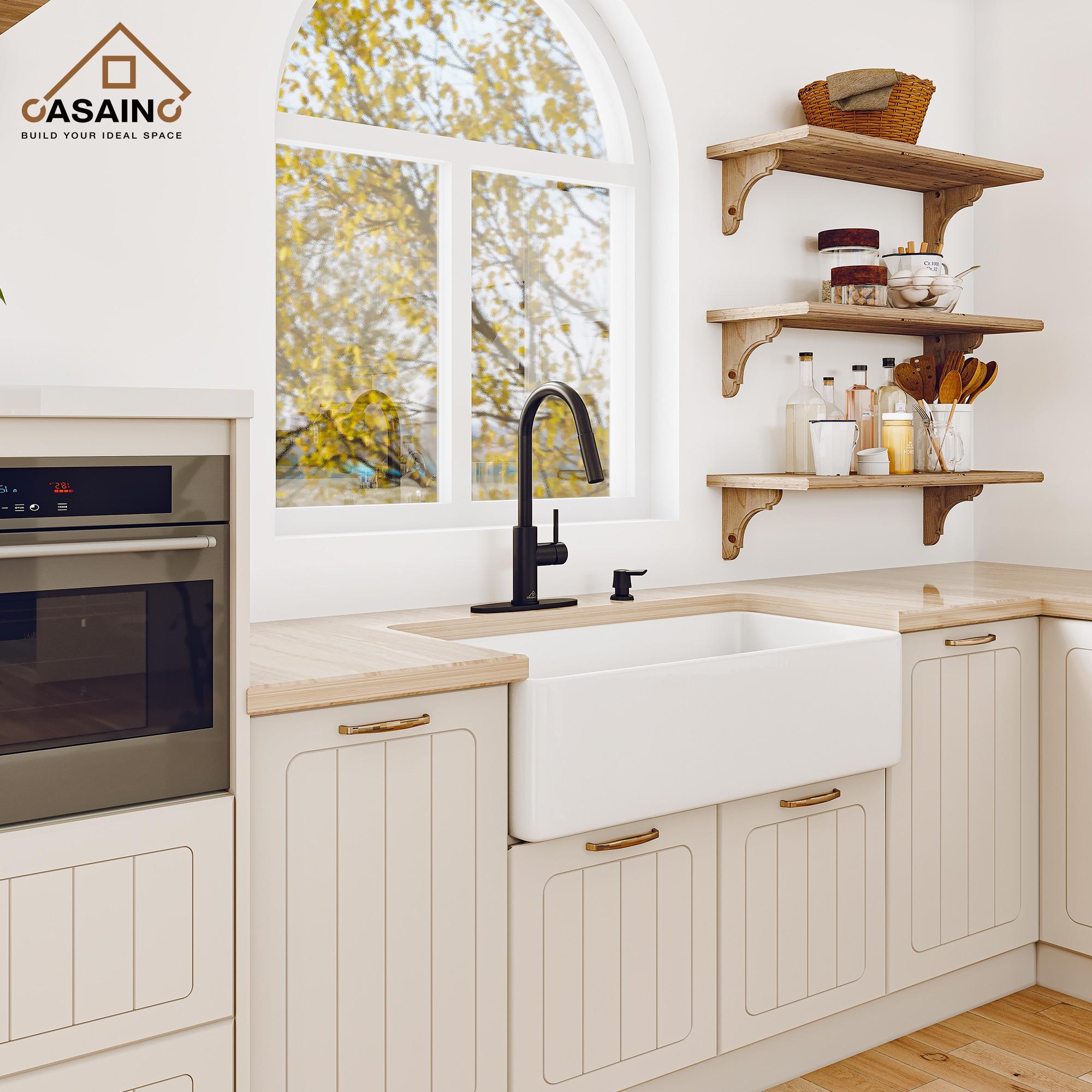 Willow Single-Handle Pull Down Sprayer Kitchen Faucet with Infrared Sensor, Soap Dispenser and Deck Plate
