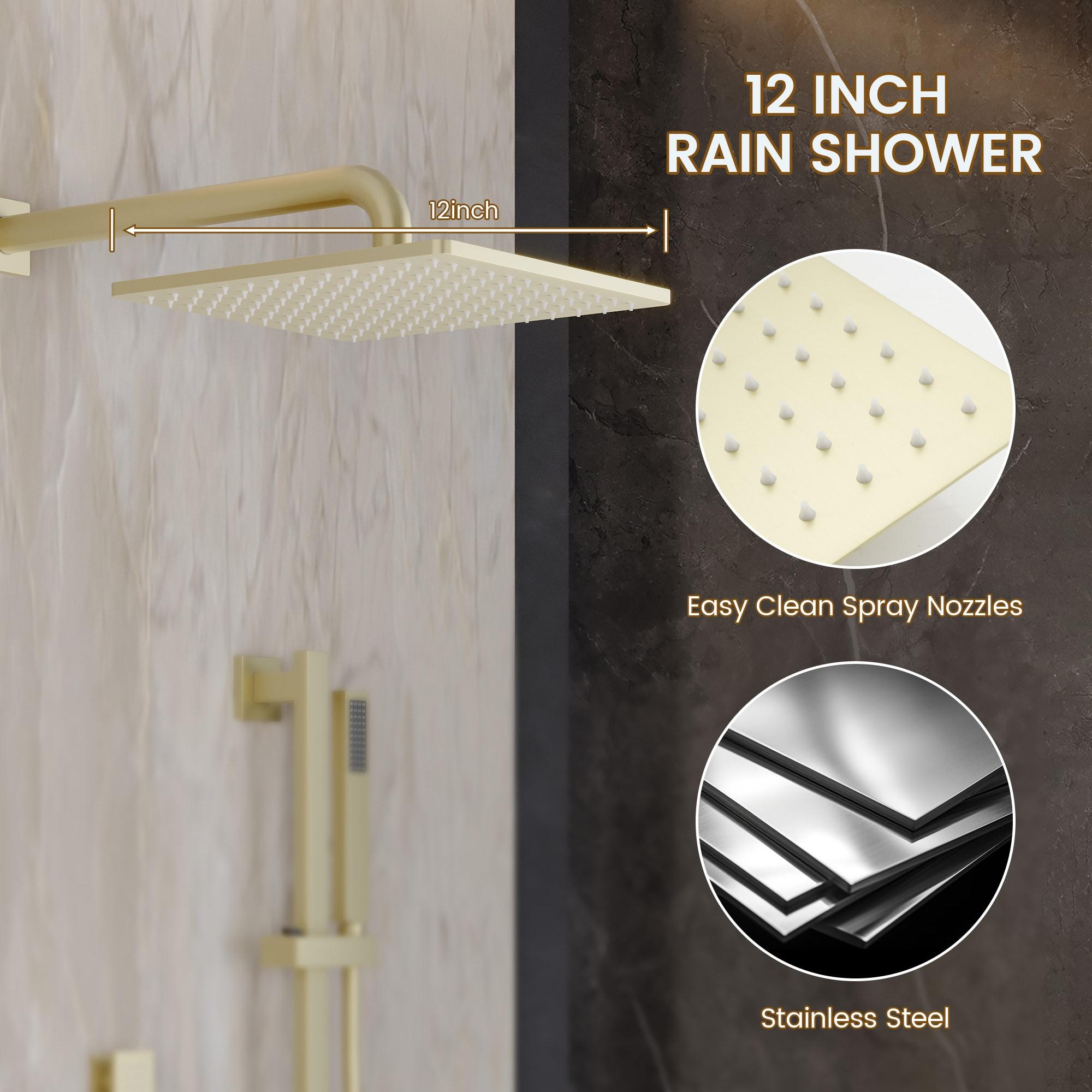 Brushed Gold Stainless Steel Multi-head Wall Mounted Shower System