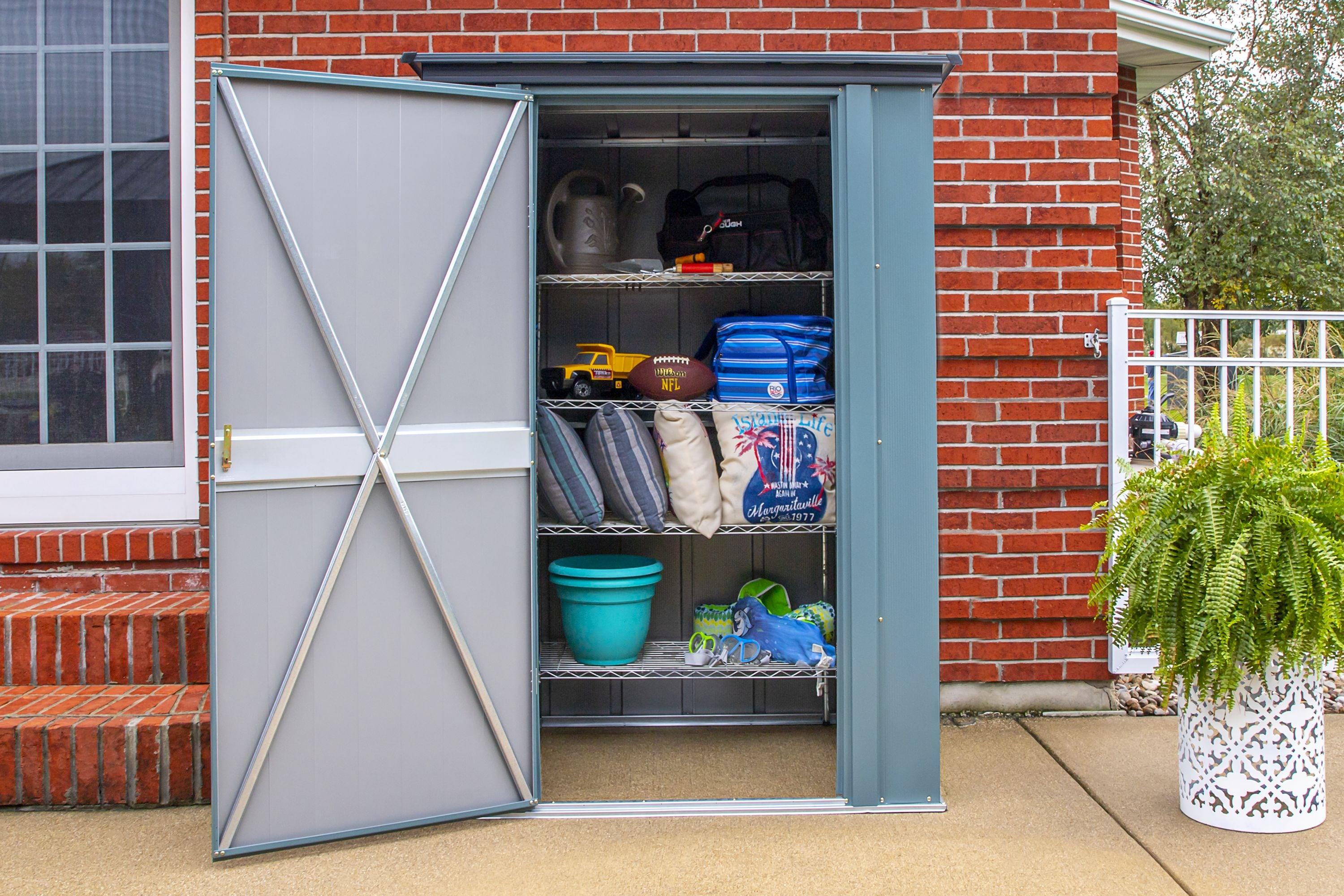 Arrow Spacemaker 4 ft. W x 3 ft. D Metal Vertical Storage Shed