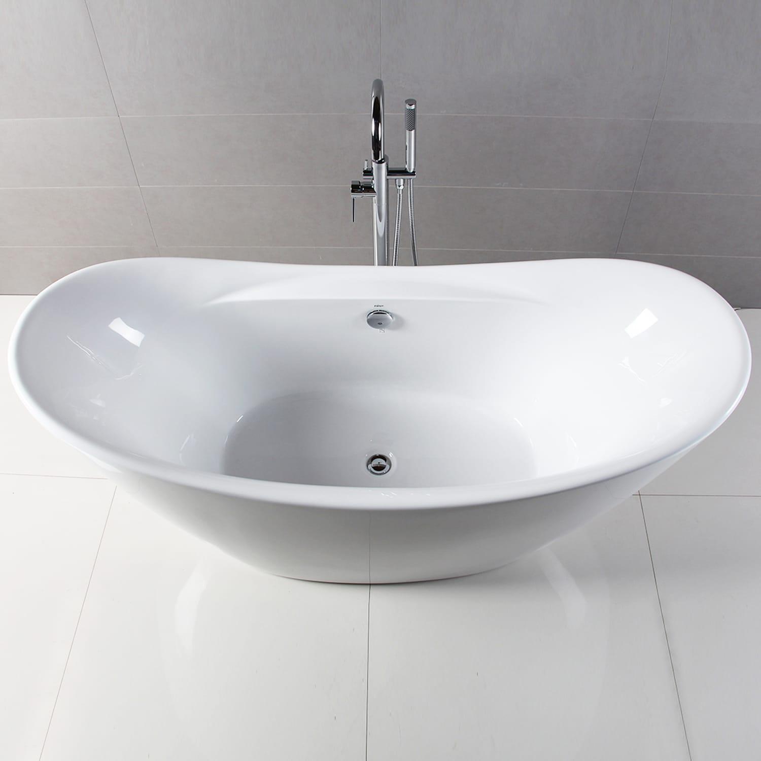 FerdY Boracay 67" Acrylic Freestanding Bathtub With Chrome Drain