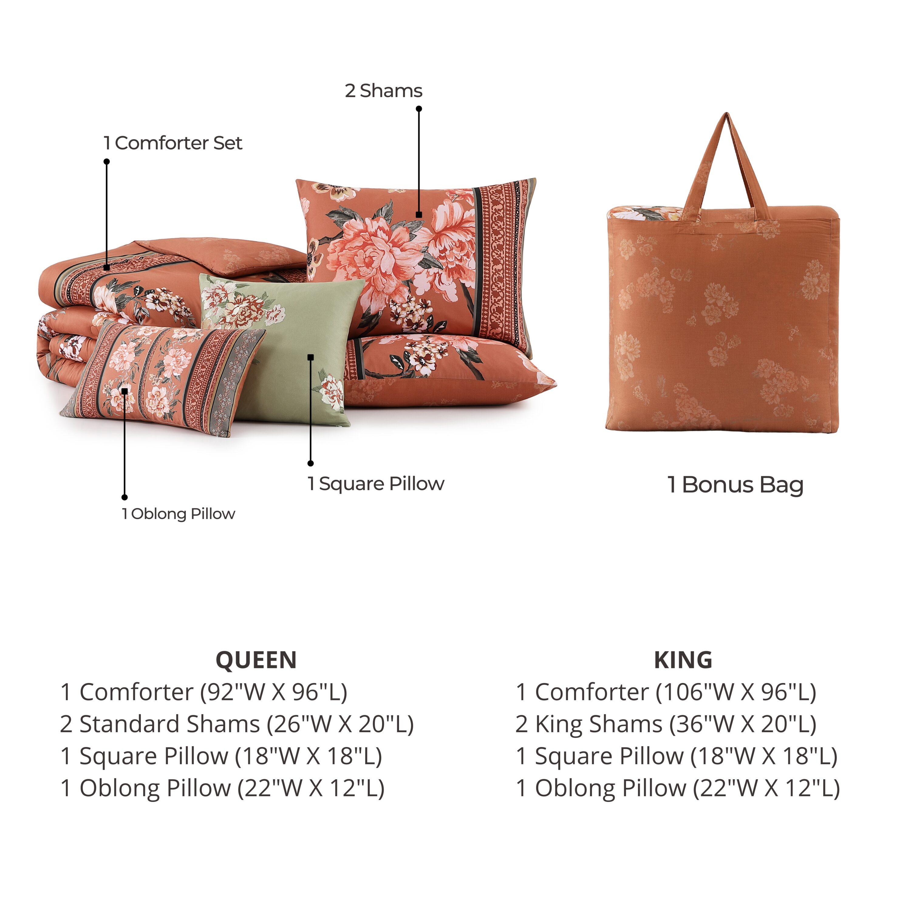 BeBeJan Bebejan Rossana 100% Cotton Sateen 5 Piece Reversible Comforter Set