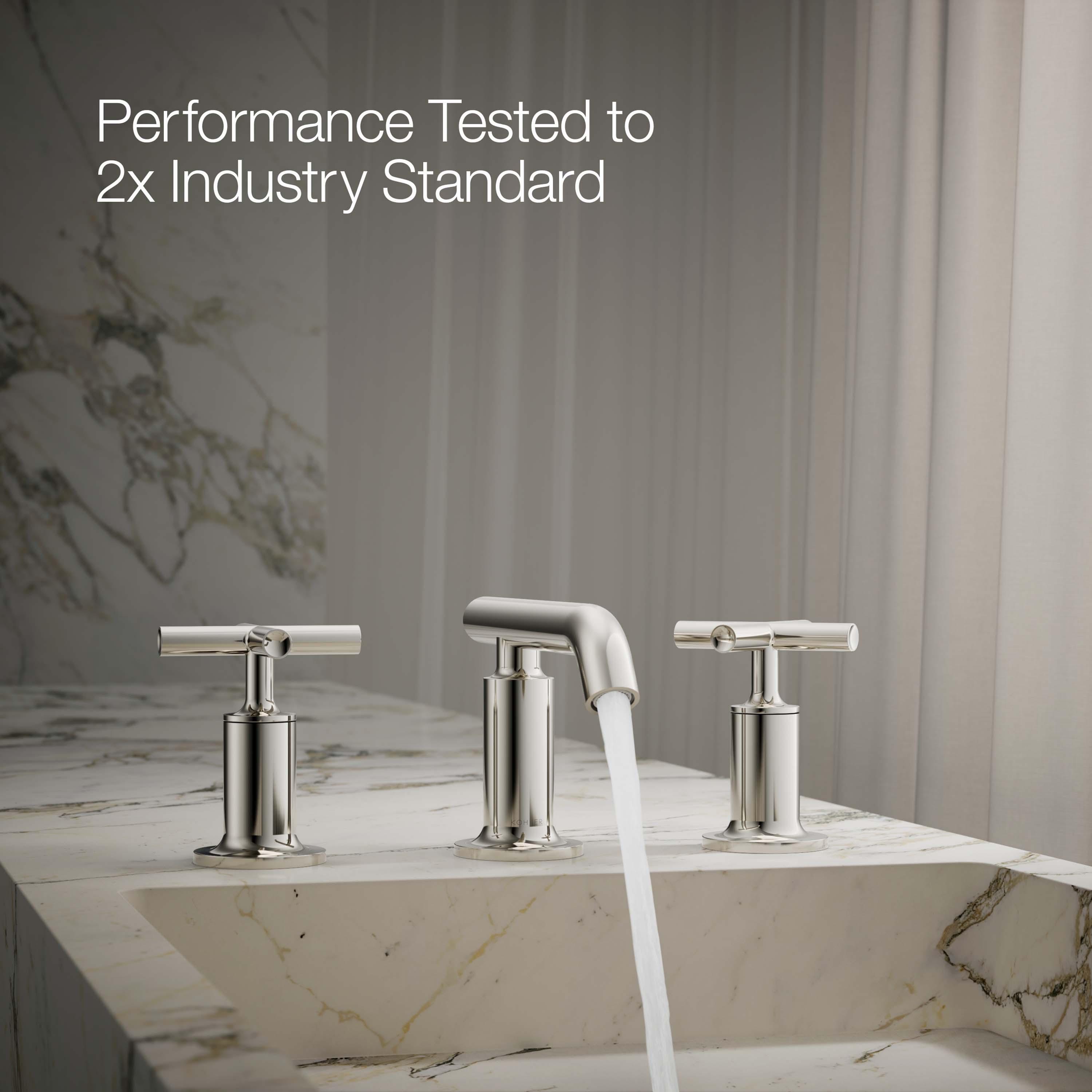 Purist® Widespread Bathroom Sink Faucet with Low Cross Handles and Low Spout