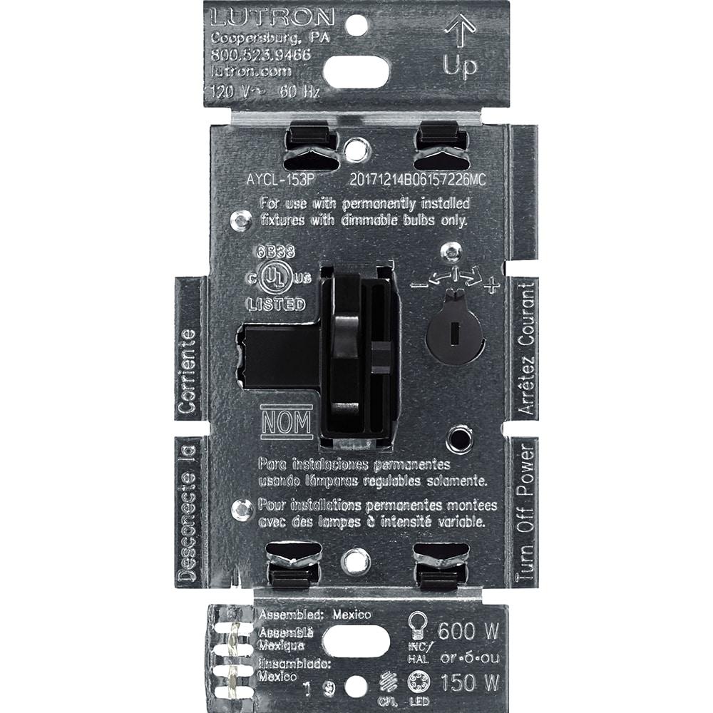 Black Smart LED Toggle Dimmer Switch for Dimmable Bulbs
