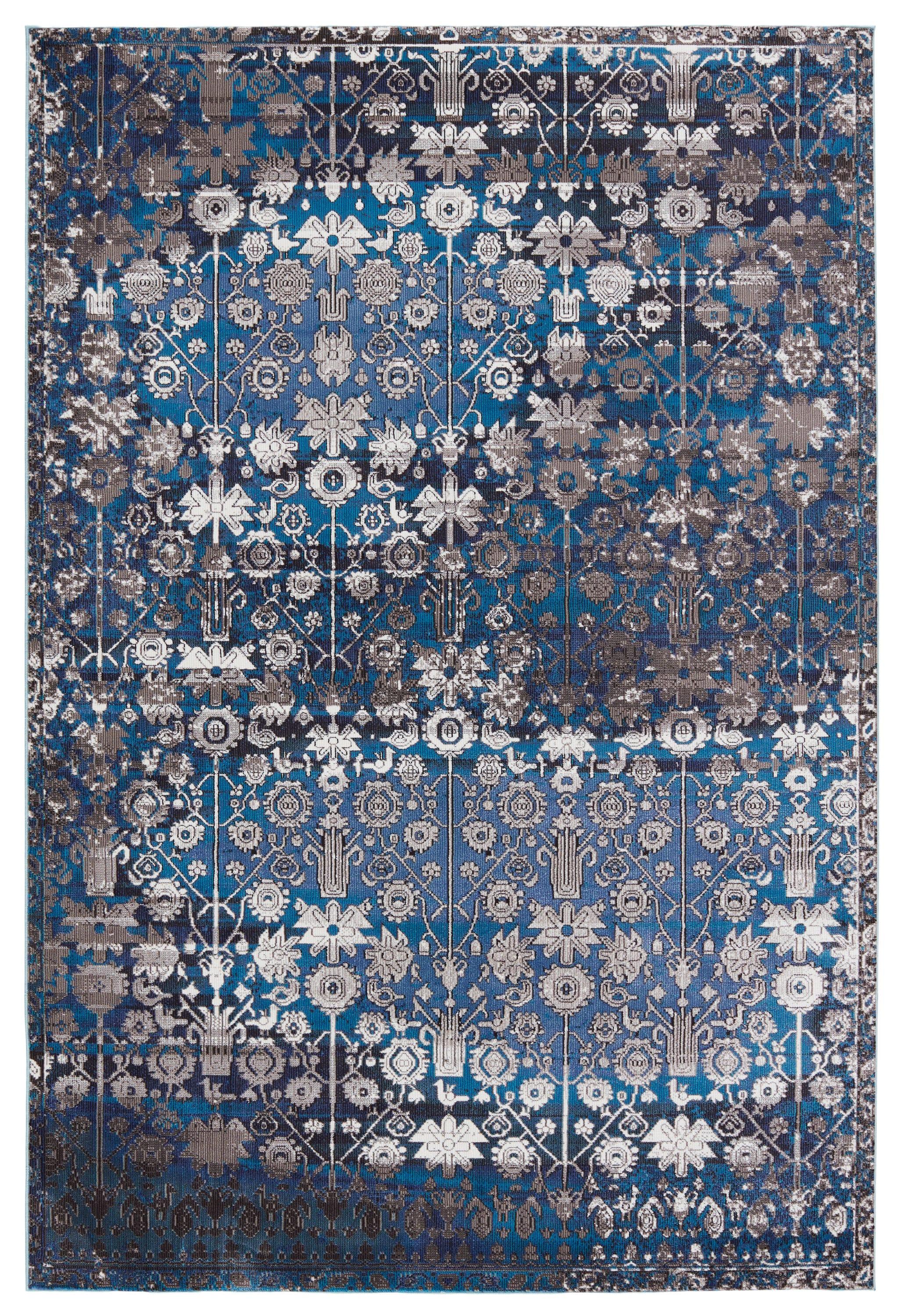 Borealis Izar 9' x 12' Blue Synthetic Tufted Area Rug