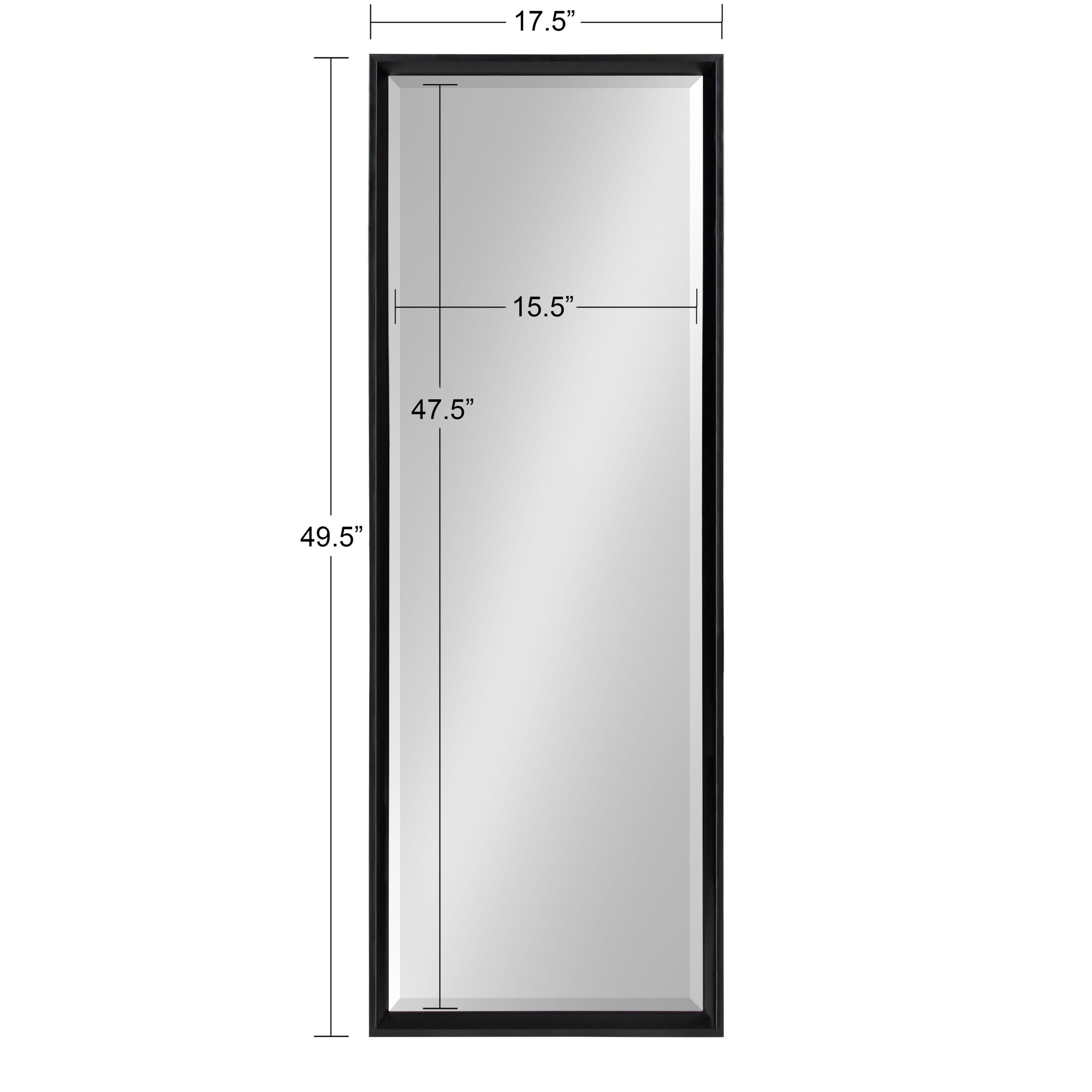 17.5" x 49.5" Calter Full Length Wall Mirror Black - Kate and Laurel