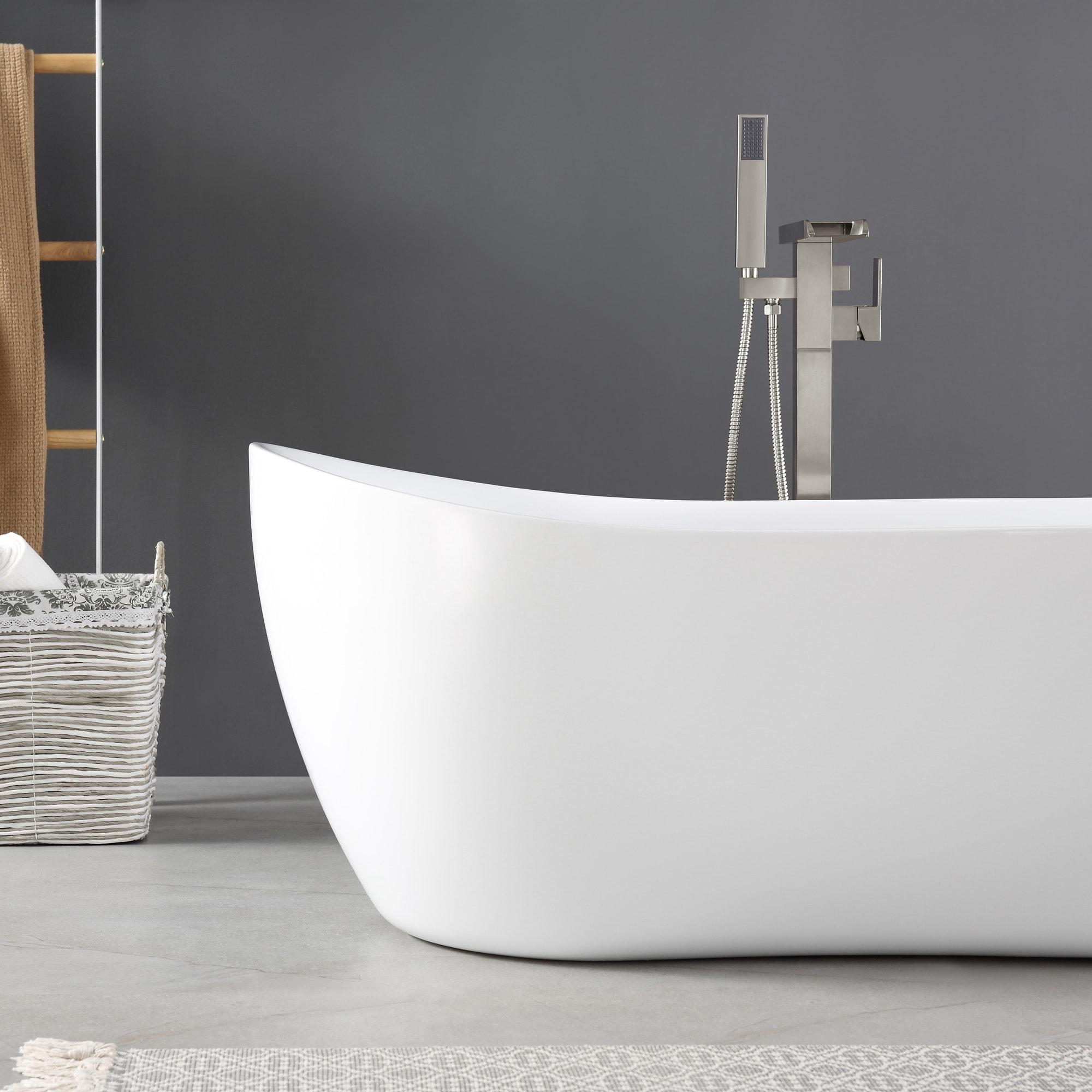 Isaac 29.02'' x 58.27'' Freestanding Soaking Acrylic Bathtub