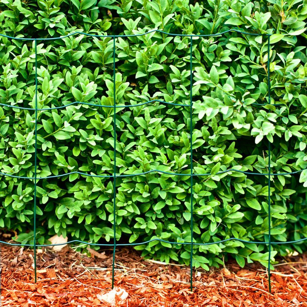 Green 20-Foot Wire Picket Garden Border Fence