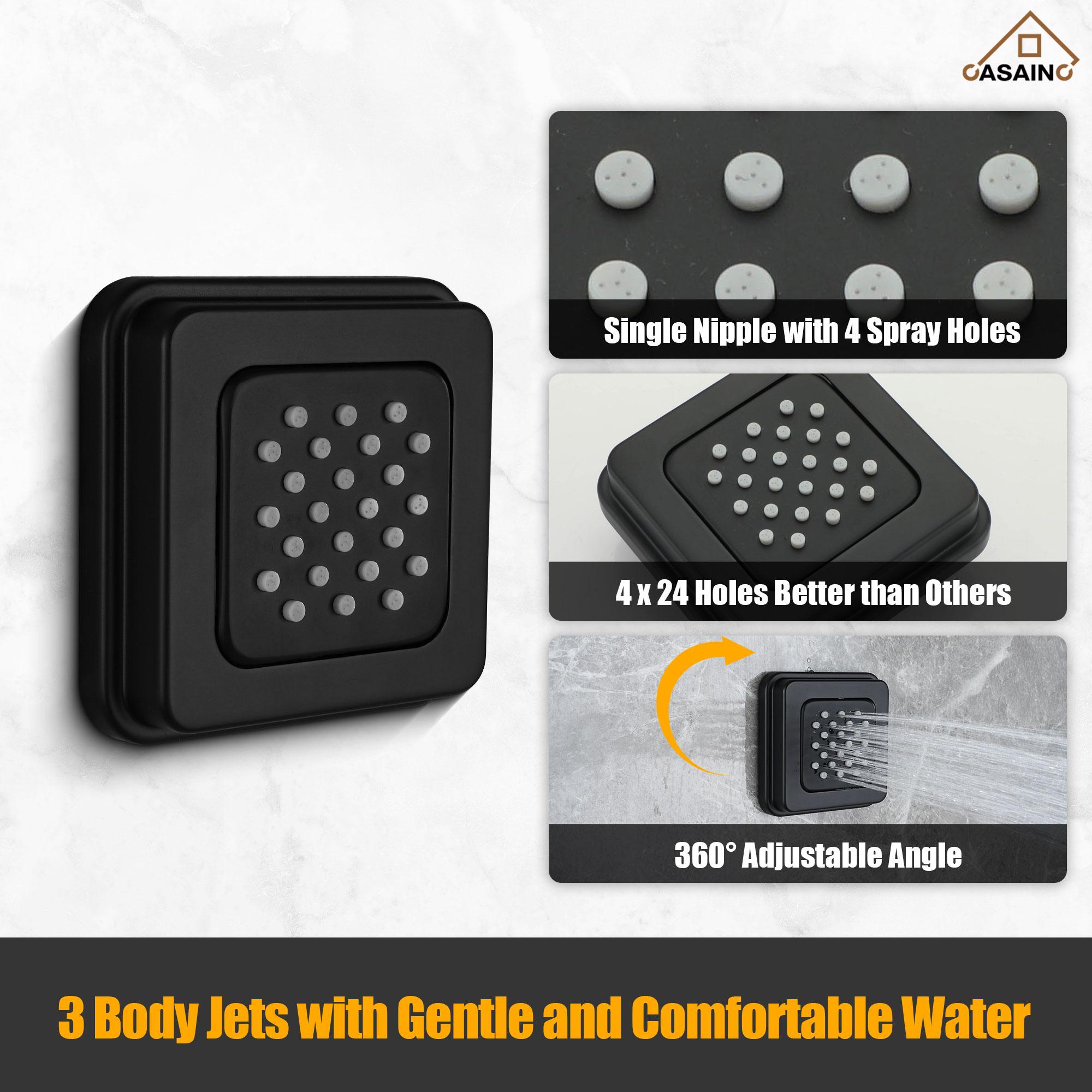 CASAINC Luxury Concealed Large Overhead Spray Multifunctional Shower