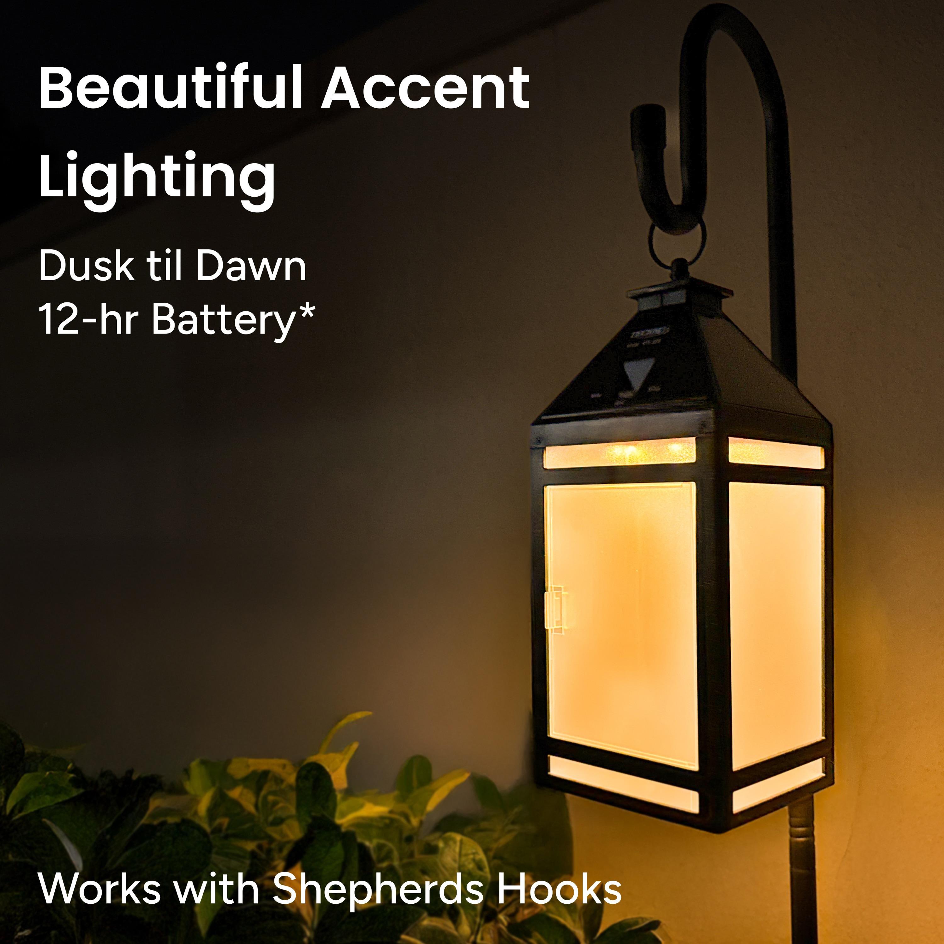 Techko 12.88 Outdoor Vintage Solar LED Lantern with Auto Dawn-to-Dusk Sensor