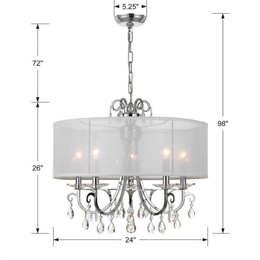 Crystorama Lighting Othello 5 - Light Chandelier in  Polished Chrome