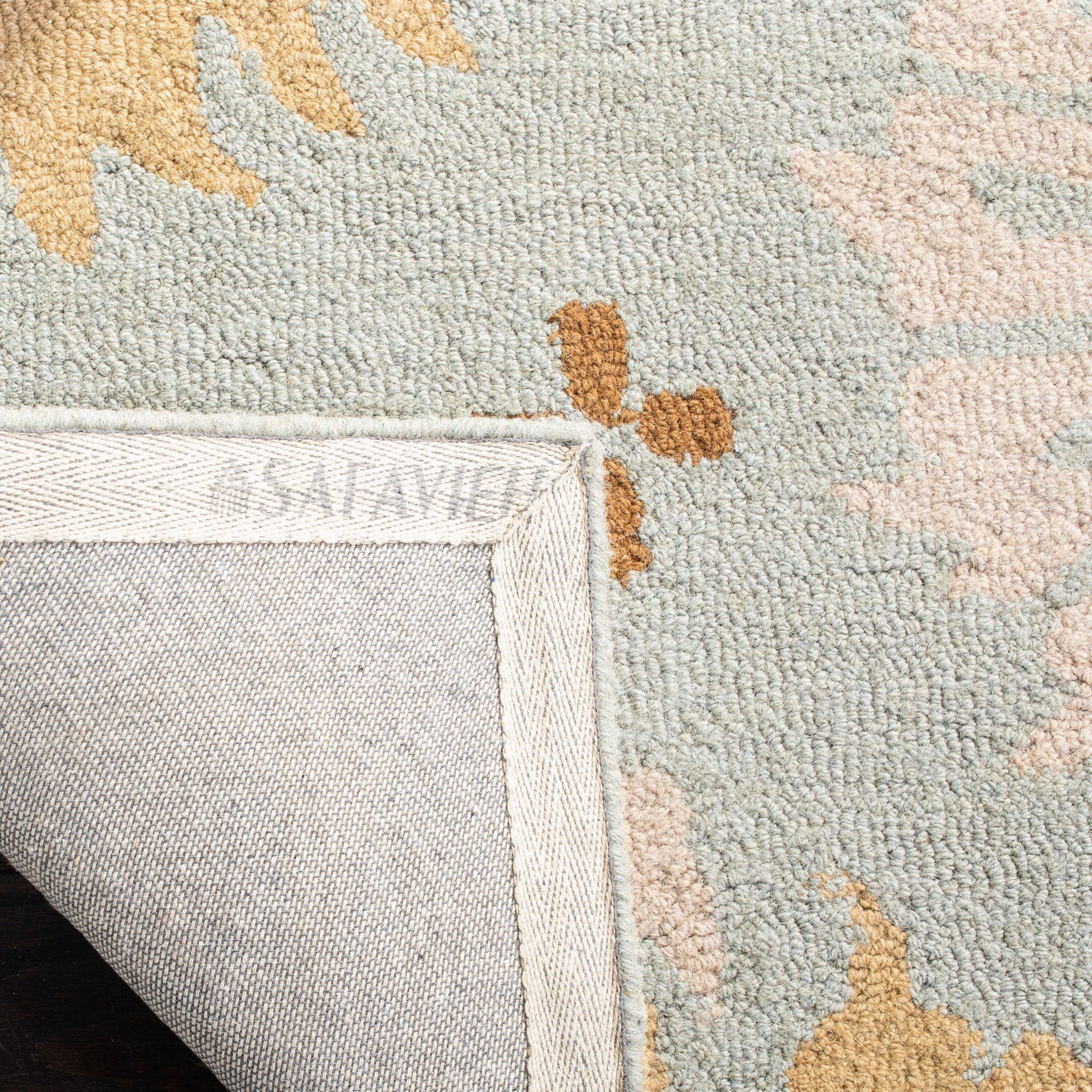 SAFAVIEH Blossom Maris Floral Medallion Wool Area Rug, Blue/Multi, 6' x 6' Square