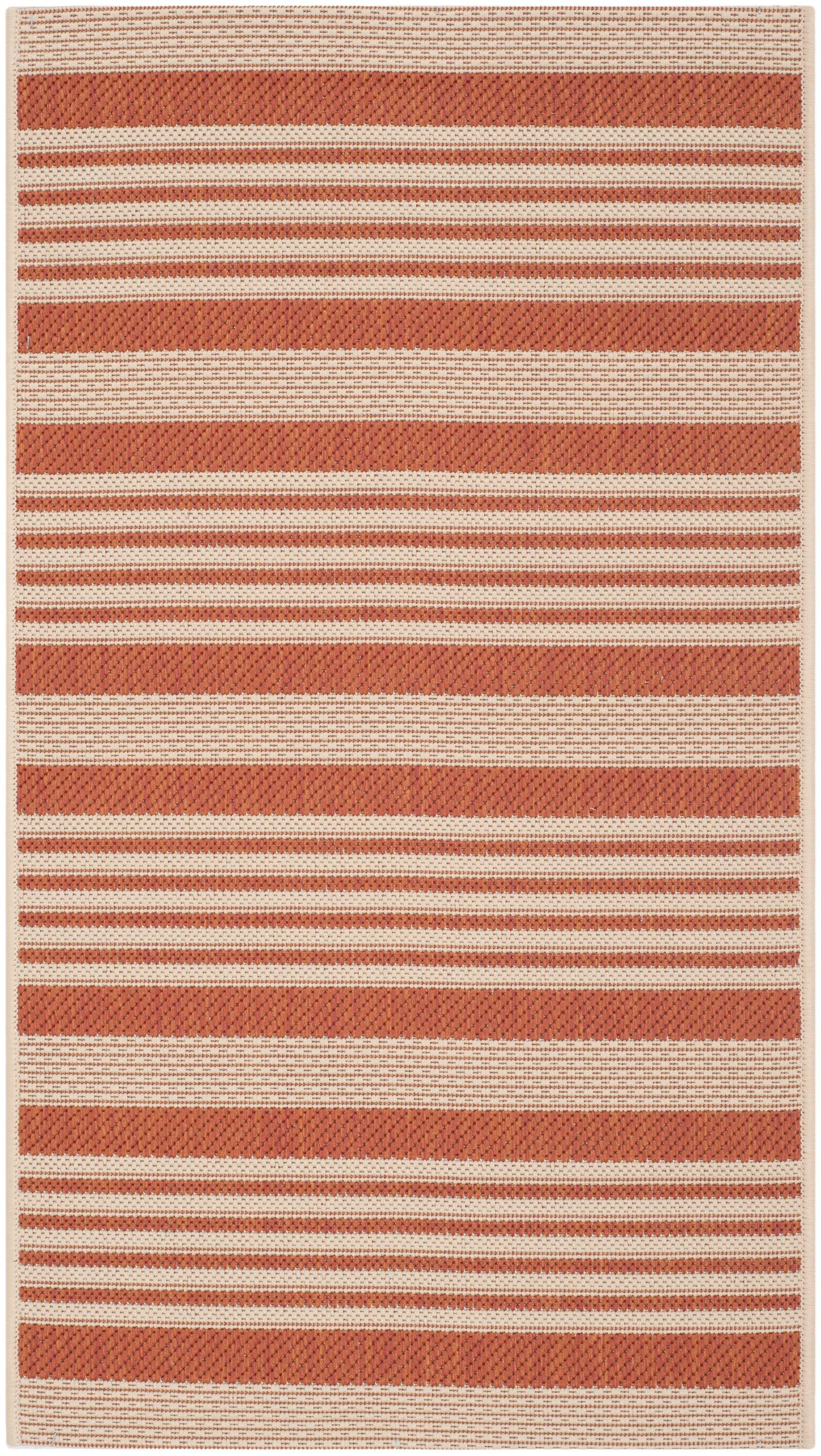 Courtyard CY6062 Power Loomed Indoor/Outdoor Accent Rug - Terracotta/Beige - 2'x3'7" - Safavieh.