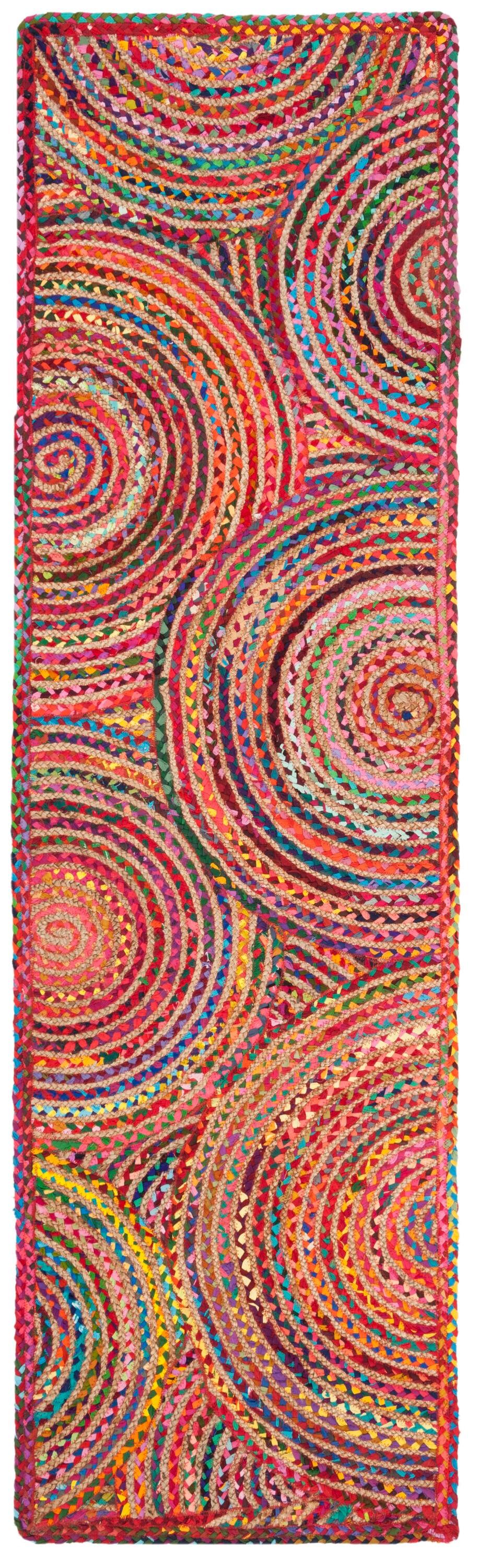 Cape Cod CAP203 Woven Indoor Runner Rug - Red/Multi - 2'3"x10' - Safavieh