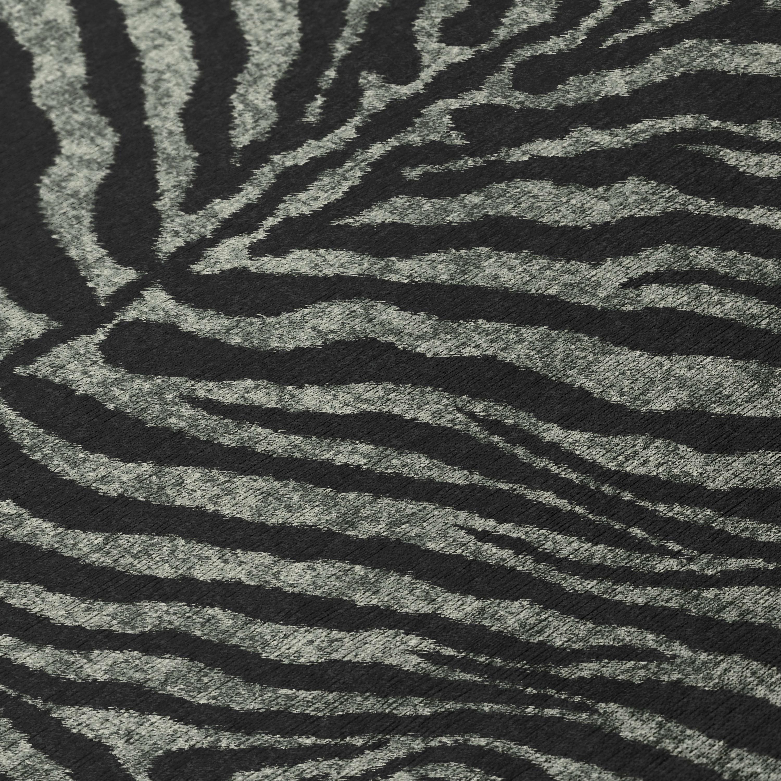 Addison Rugs Addison Indoor/ Outdoor Safari Zebra Animal Print Washable Area Rug 8' x 8' - Shadow