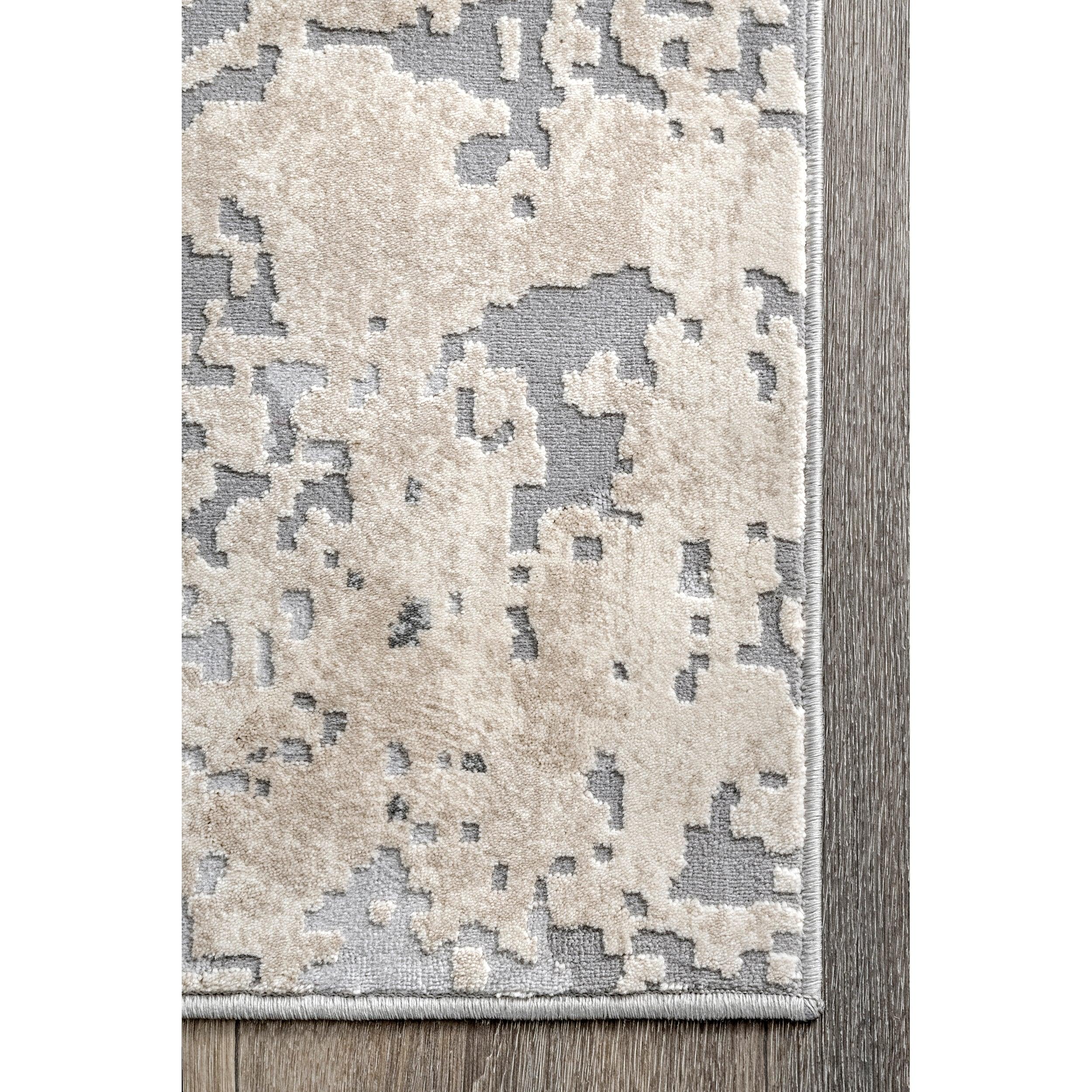 Nuloom Chastin Abstract 6 Square Indoor Area Rug for Living Room Bedroom Dining Room Kitchen, Beige/Grey
