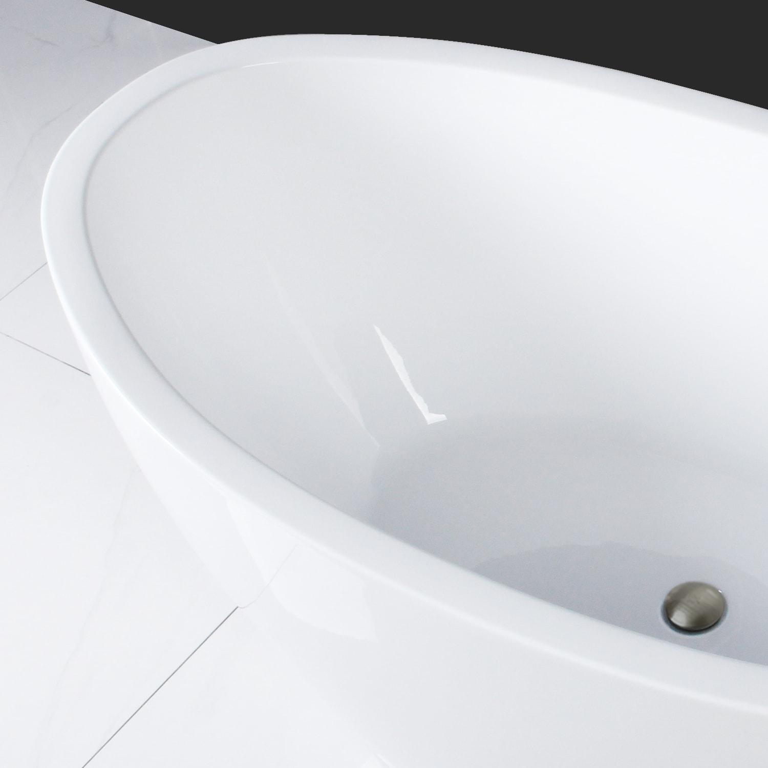 Naha Freestanding Soaking Acrylic Bathtub with Drain