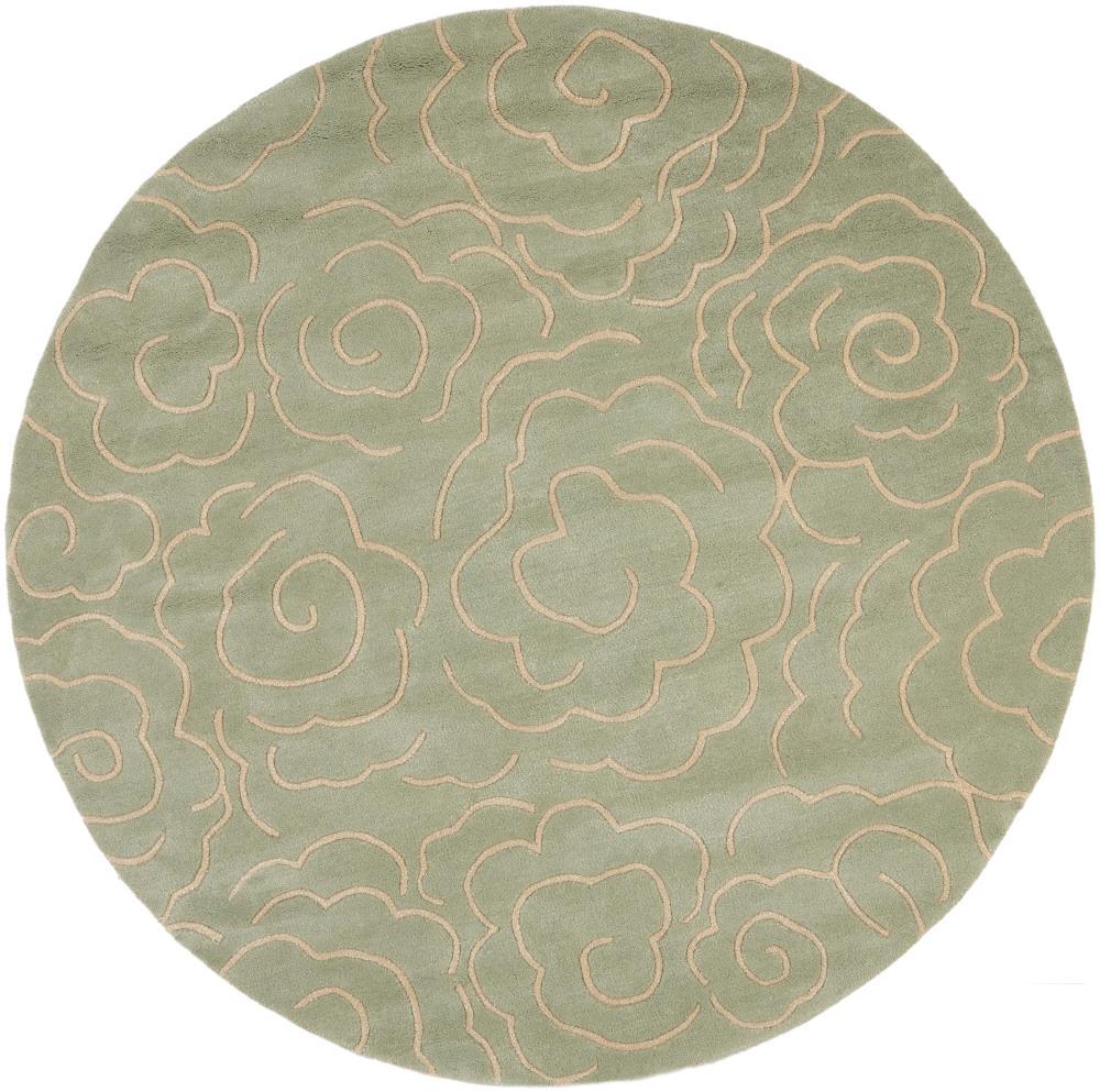 Safavieh Soho Obris 6 x 6 (ft) Tufted Wool Soft Blue/Ivory Round Indoor Abstract Area rug