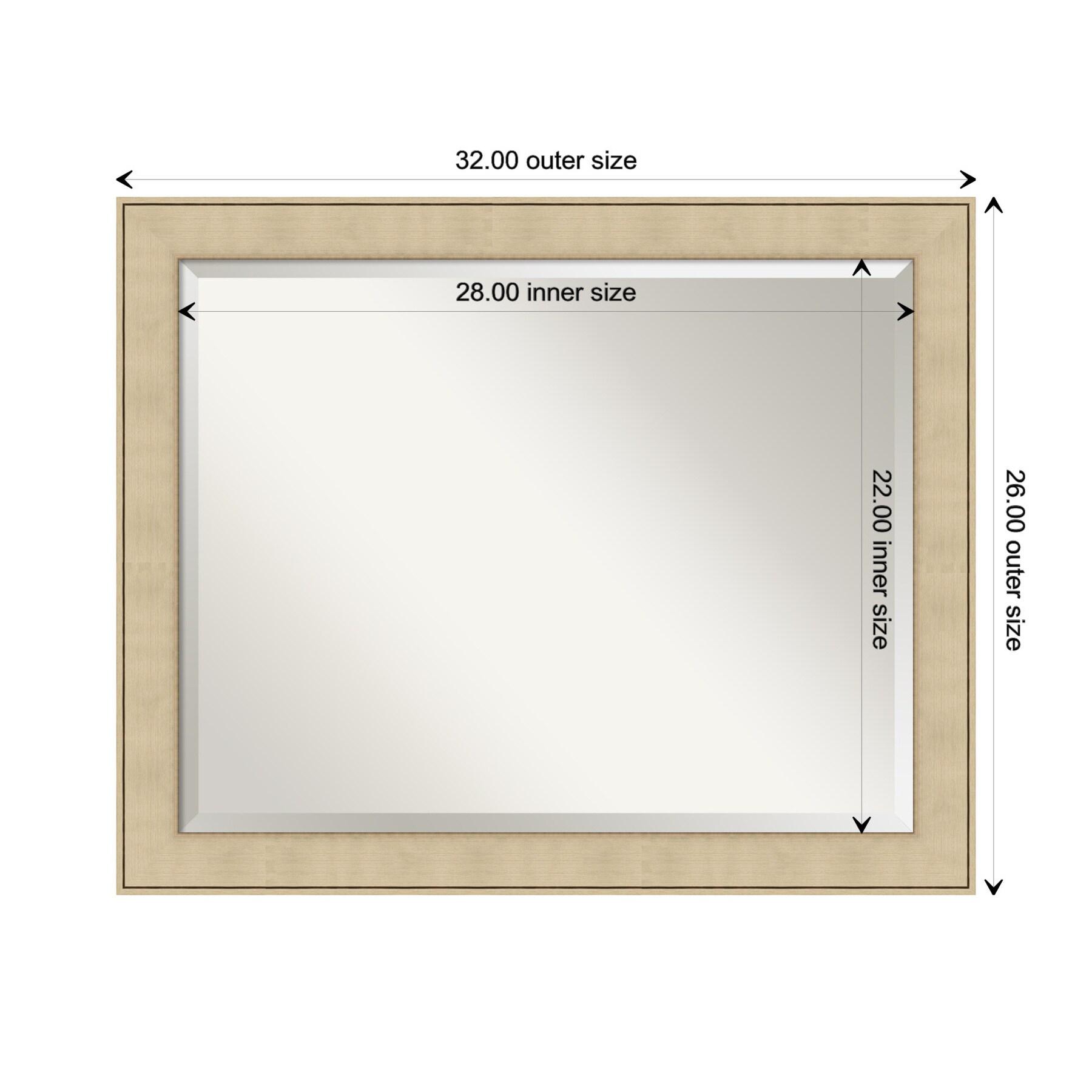 Amanti Art Classic Honey Silver Beveled Wall Mirror 26 x 32 in.