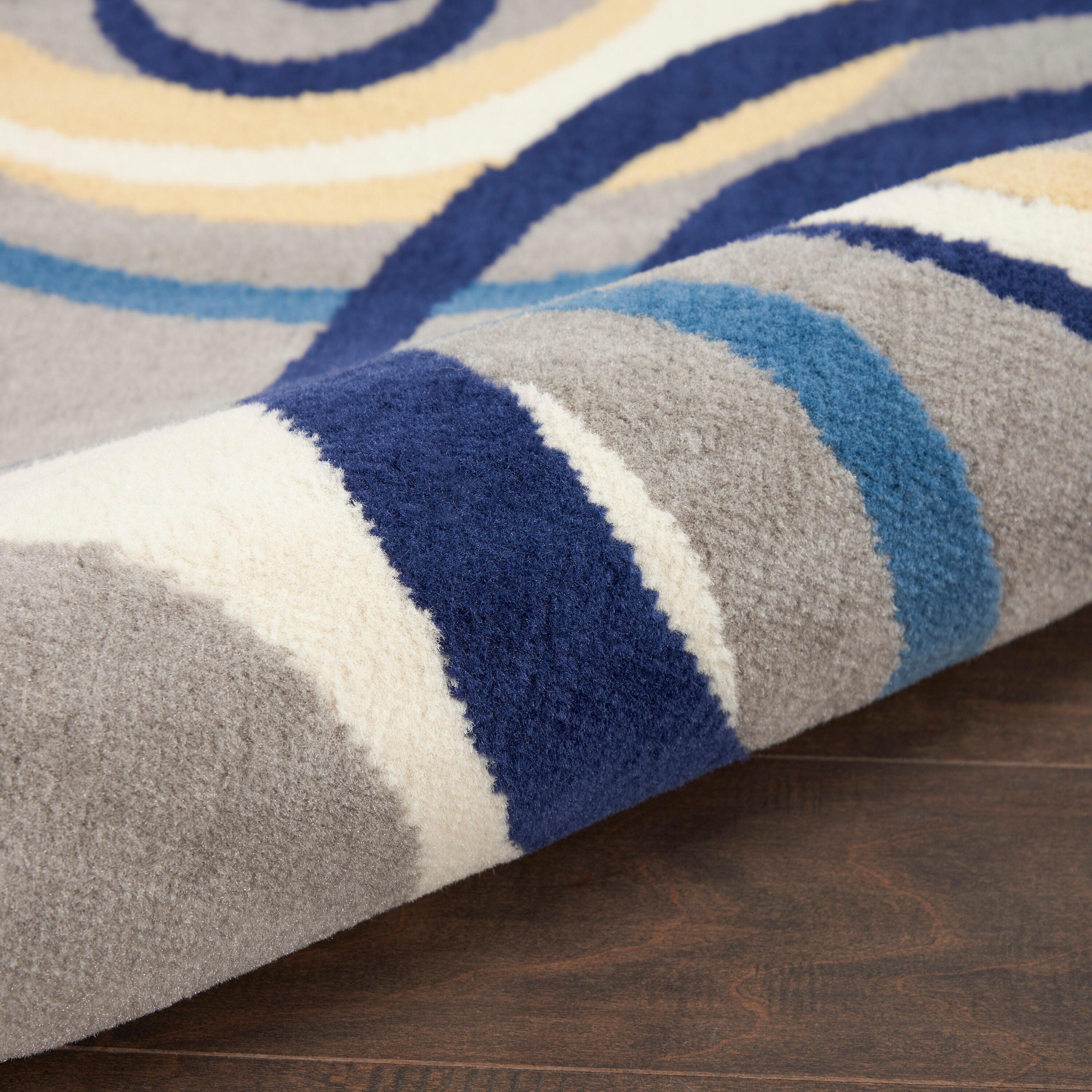 Nourison Grafix 7'10" x 9'10" (8' x 10') Grey Area Rug Retro Contemporary Geometric by Nourison