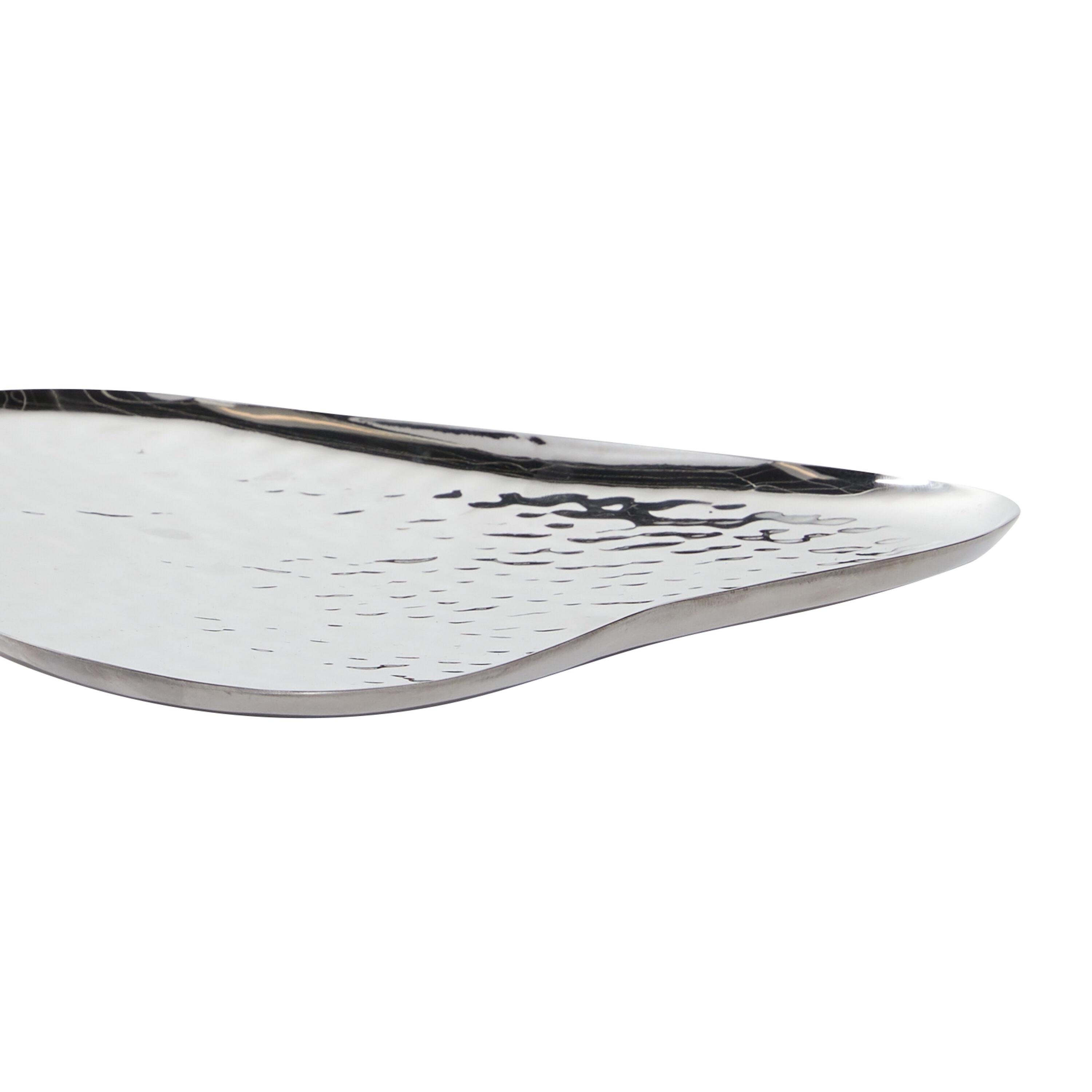 DecMode 8", 10", 12"W Stainless Steel Contemporary Tray, Silver, 3 - Pieces