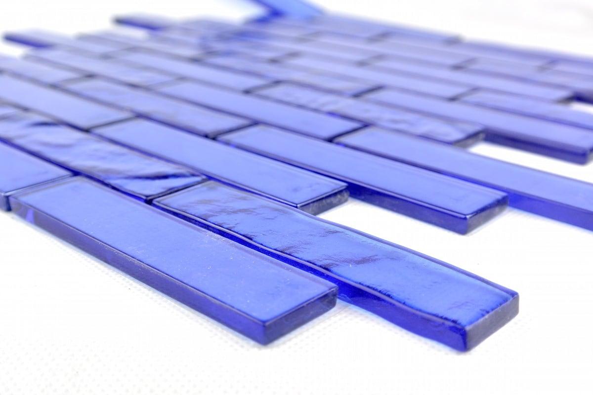 Landscape 1 in. x 4 in. Translucent Glass Plastic Face Mounted Brick Mosaic Designer Pool Tile