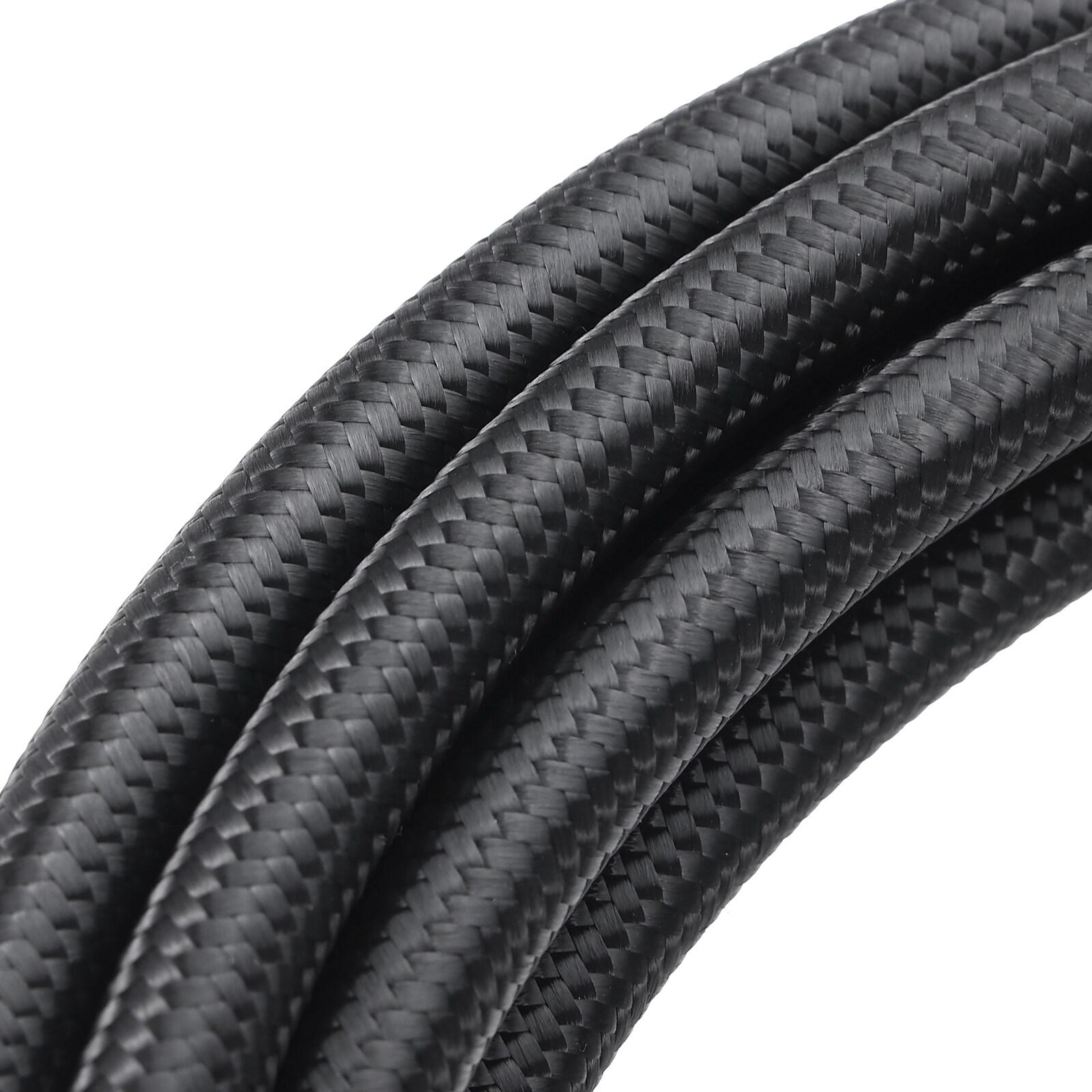 VEVOR 6AN Fuel Line Kit, 20 FT Fuel Hose Kit, 0.34" Nylon Stainless Steel Braided Fuel Line Oil/Gas/Diesel Hose End Fitting Kit, with 12 PCS Swivel Fitting Adapter Kit, Black