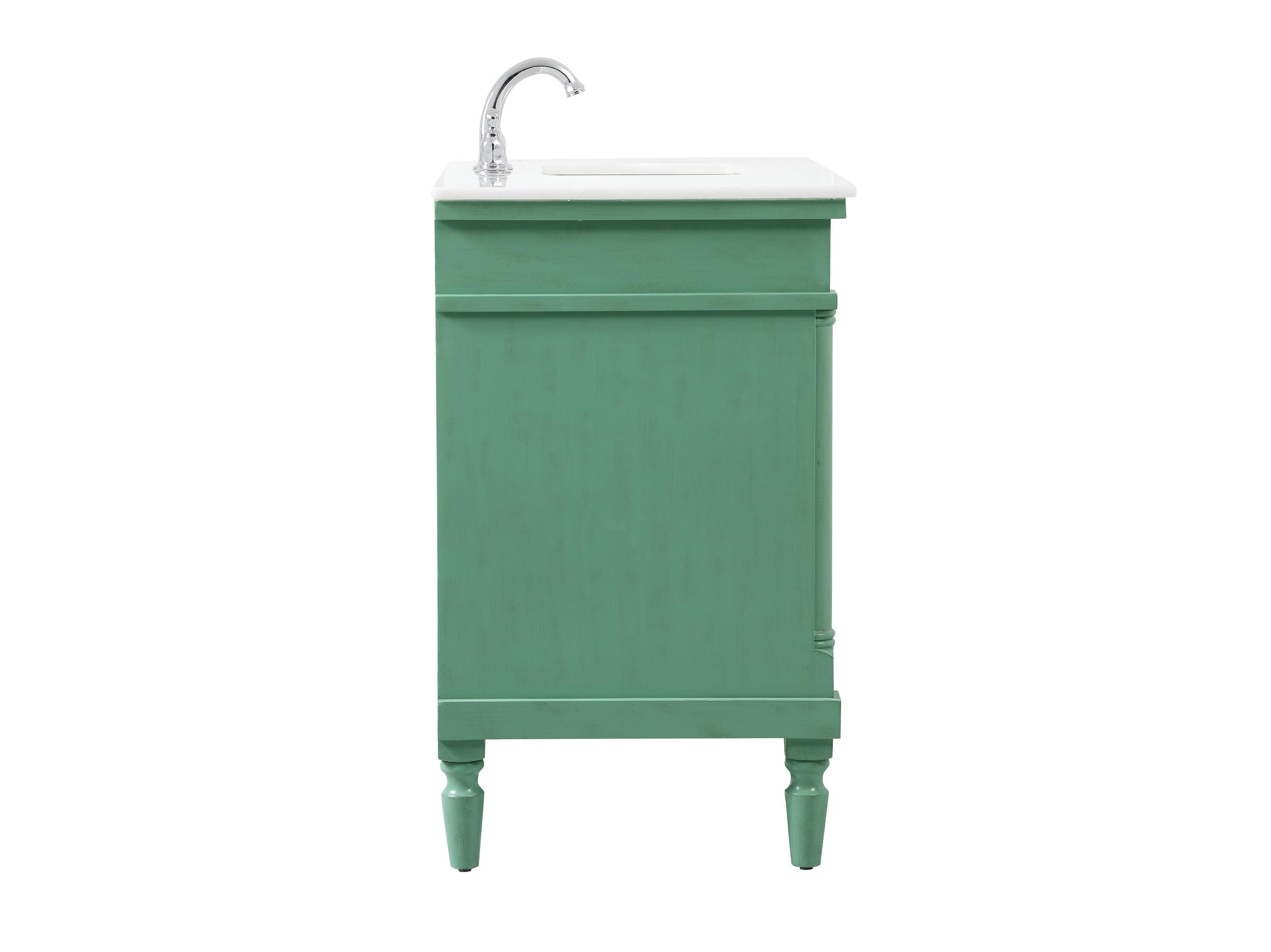 Elegant Decor Lexington 42" Solid Wood Single Bathroom Vanity in Vintage Mint
